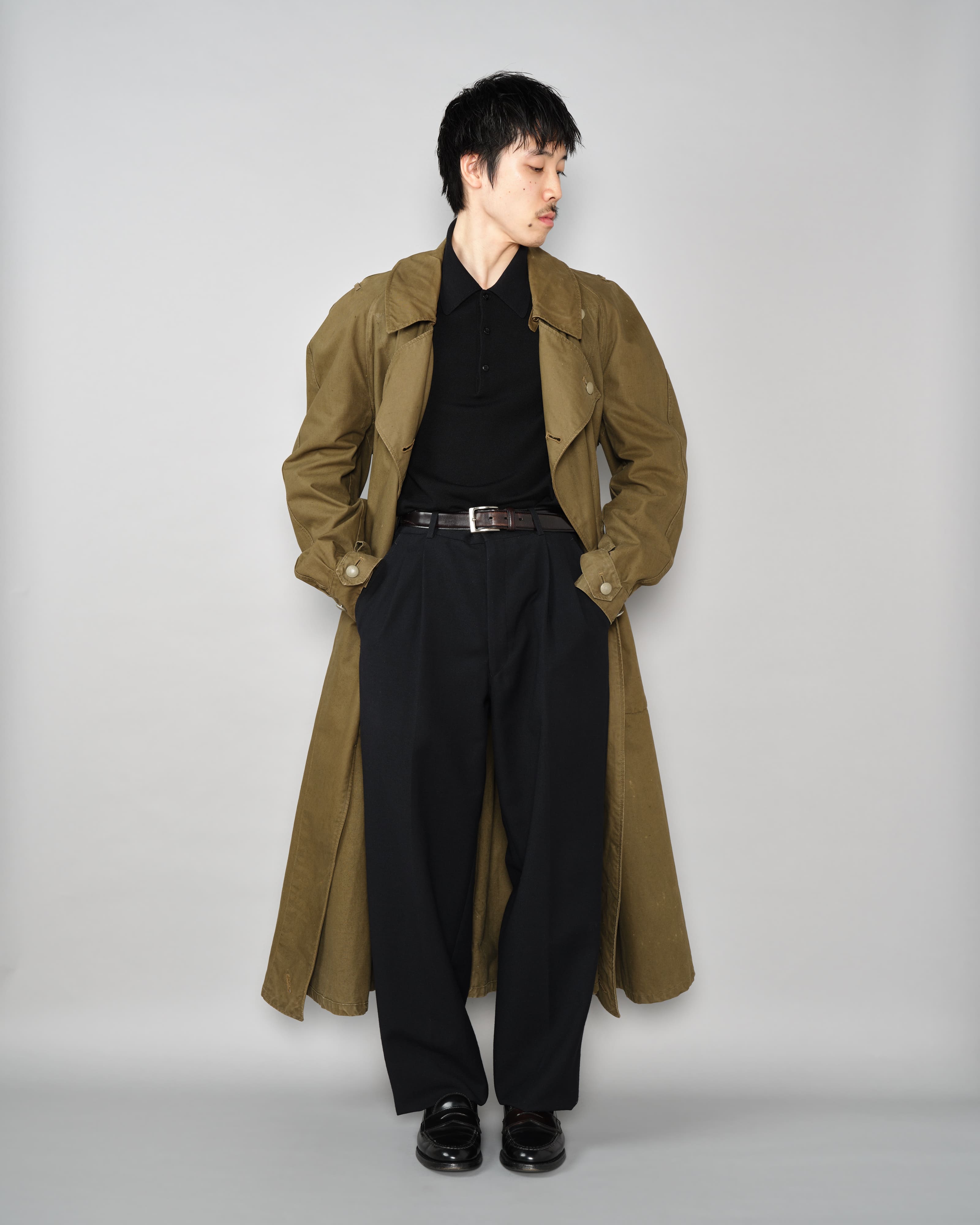 [~40's] เสื้อโค้ทรถจักรยานยนต์เขตร้อนของเยอรมัน Afrika Korps ในสงครามโลกครั้งที่สอง "DAK"