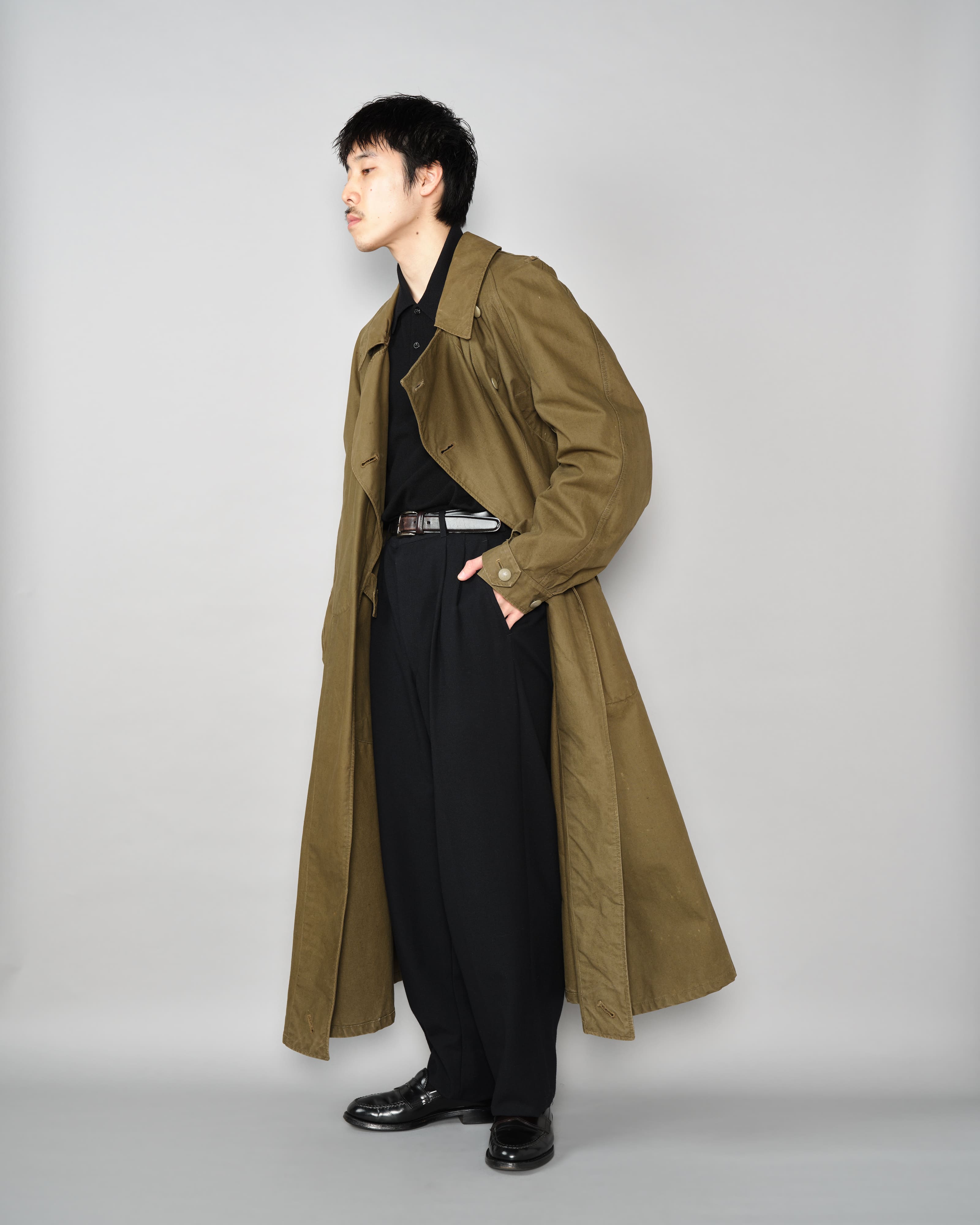 [~40's] เสื้อโค้ทรถจักรยานยนต์เขตร้อนของเยอรมัน Afrika Korps ในสงครามโลกครั้งที่สอง "DAK"