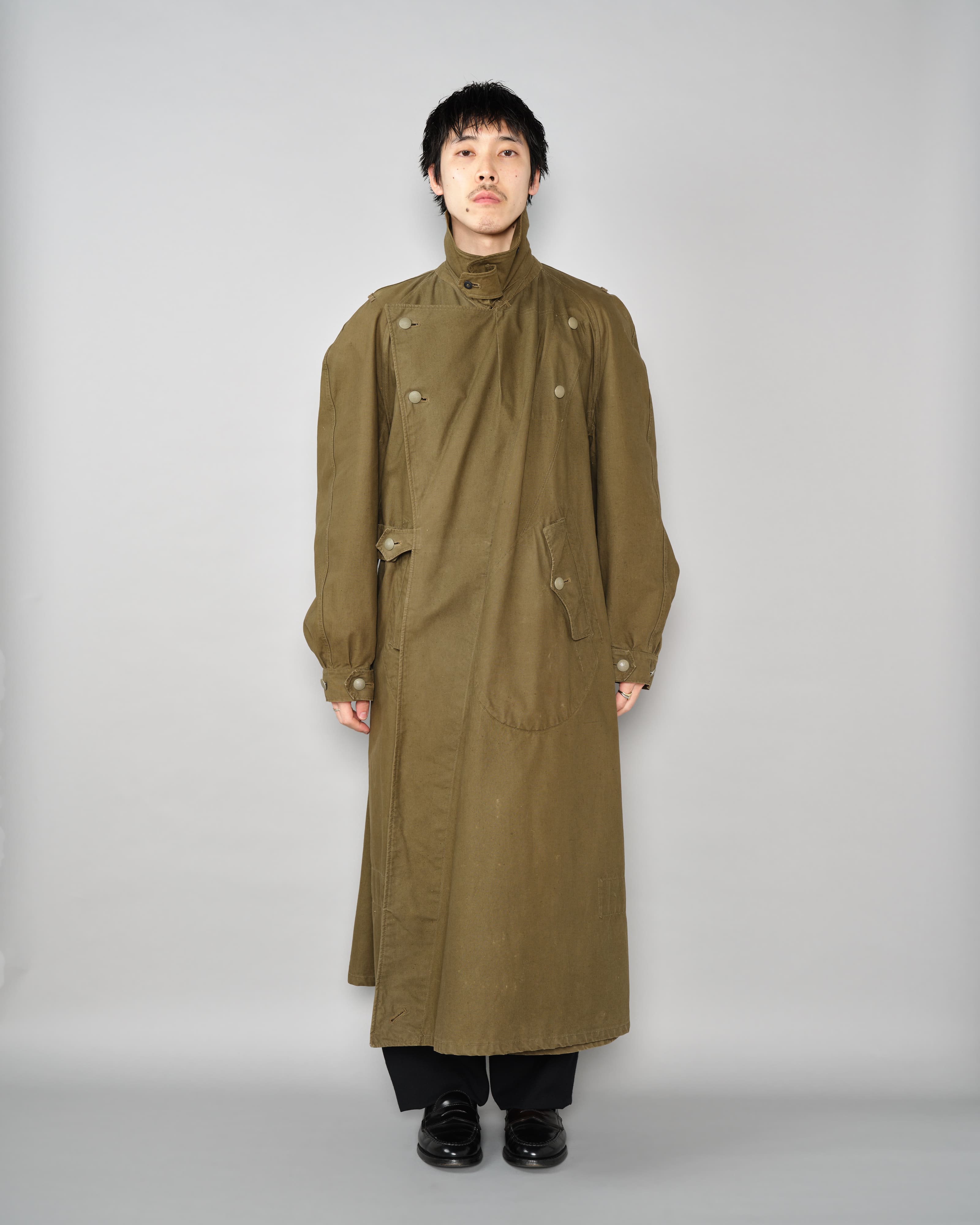 [~40's] เสื้อโค้ทรถจักรยานยนต์เขตร้อนของเยอรมัน Afrika Korps ในสงครามโลกครั้งที่สอง "DAK"