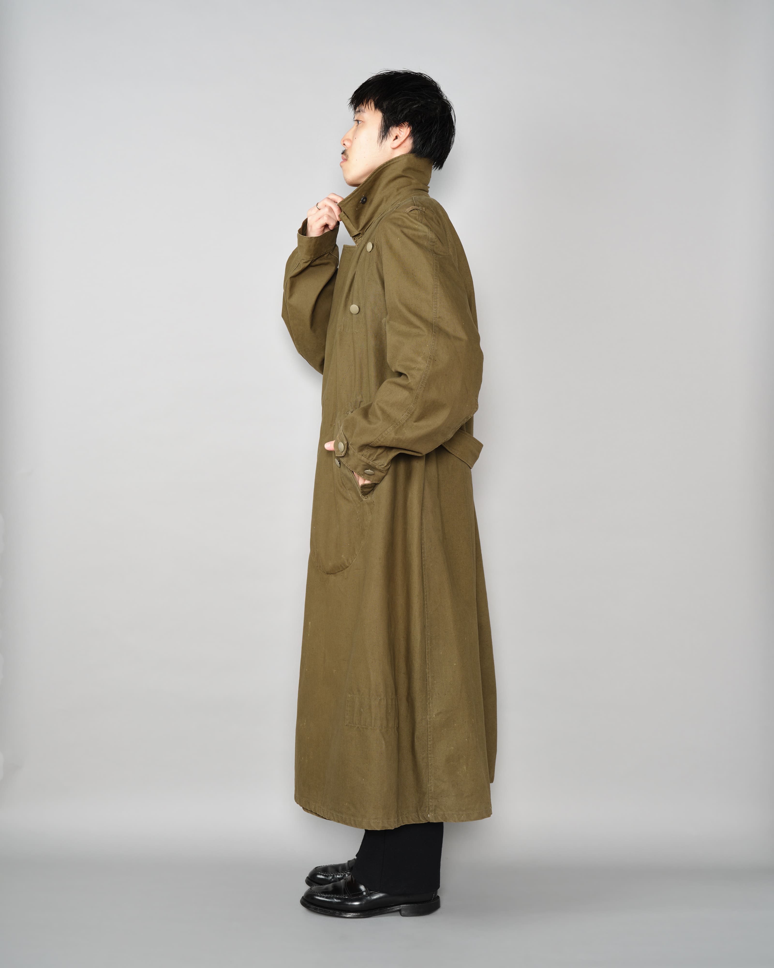 [~40's] เสื้อโค้ทรถจักรยานยนต์เขตร้อนของเยอรมัน Afrika Korps ในสงครามโลกครั้งที่สอง "DAK"