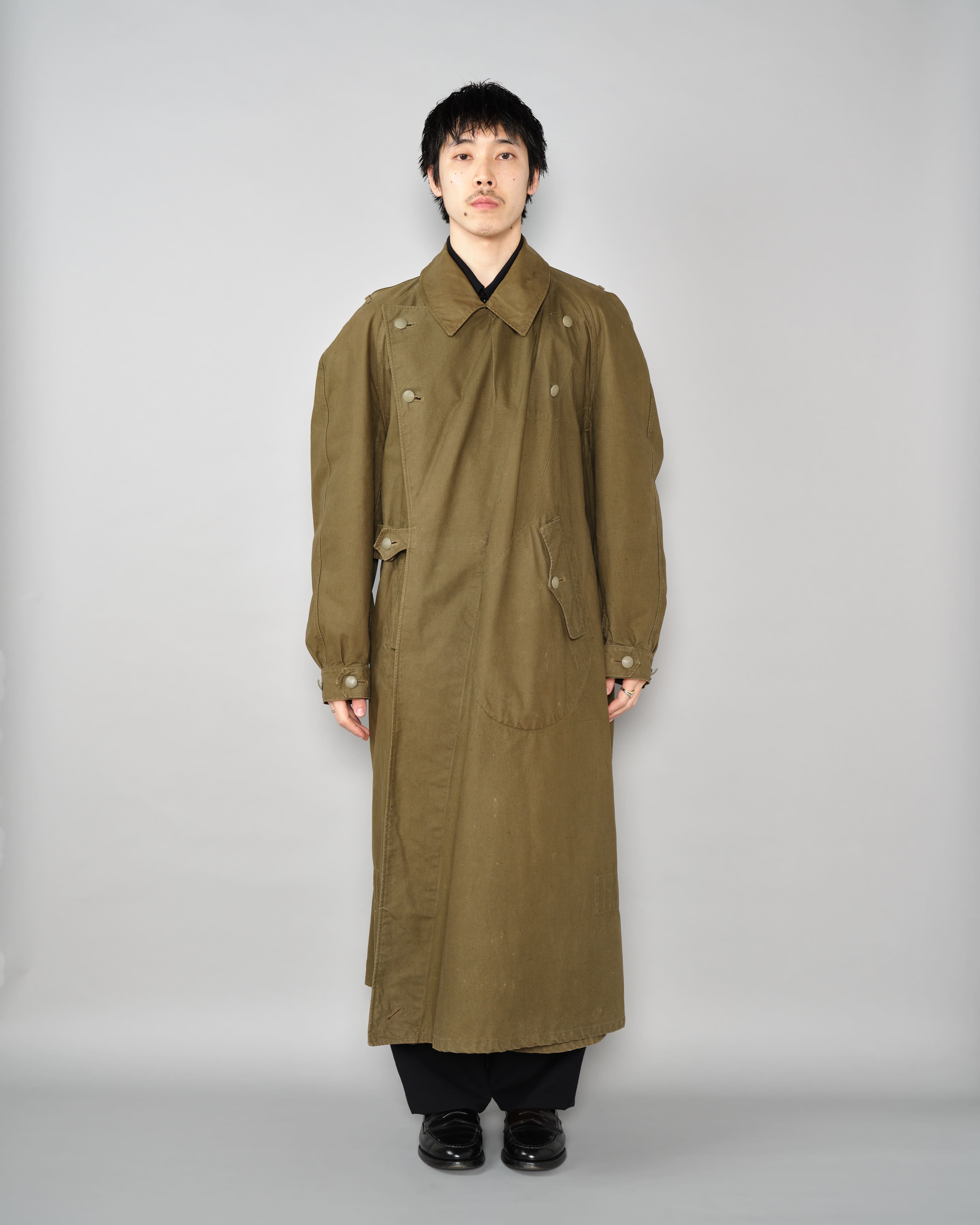 [~40's] เสื้อโค้ทรถจักรยานยนต์เขตร้อนของเยอรมัน Afrika Korps ในสงครามโลกครั้งที่สอง "DAK"