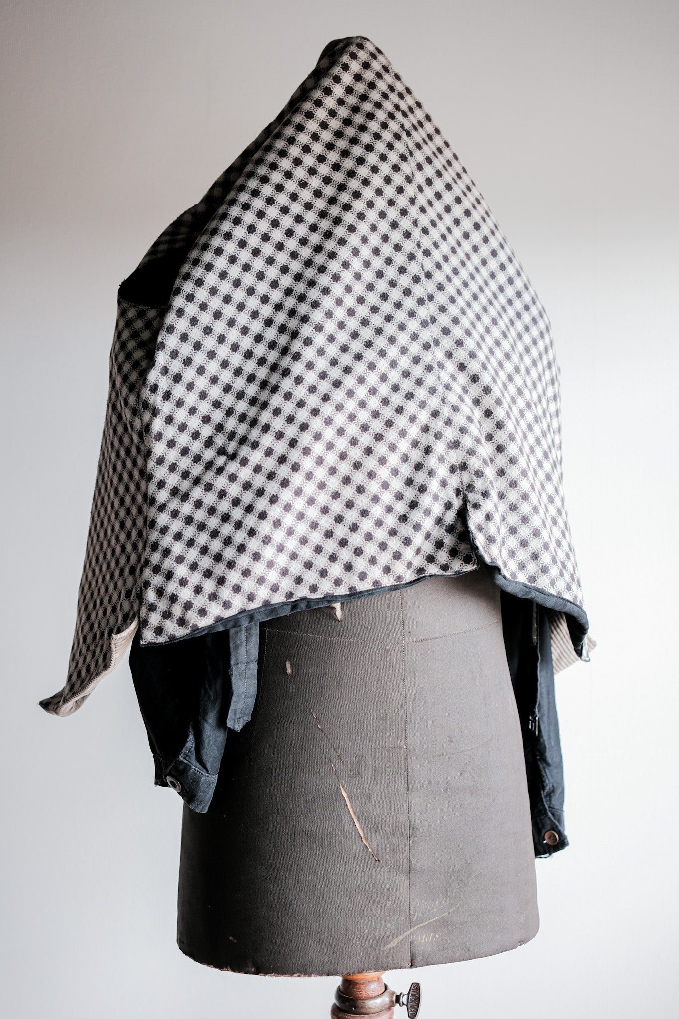[~ 30's] French Vintage Gray Beige Corduroy Gilet Jacket "Belle Jardiniere"