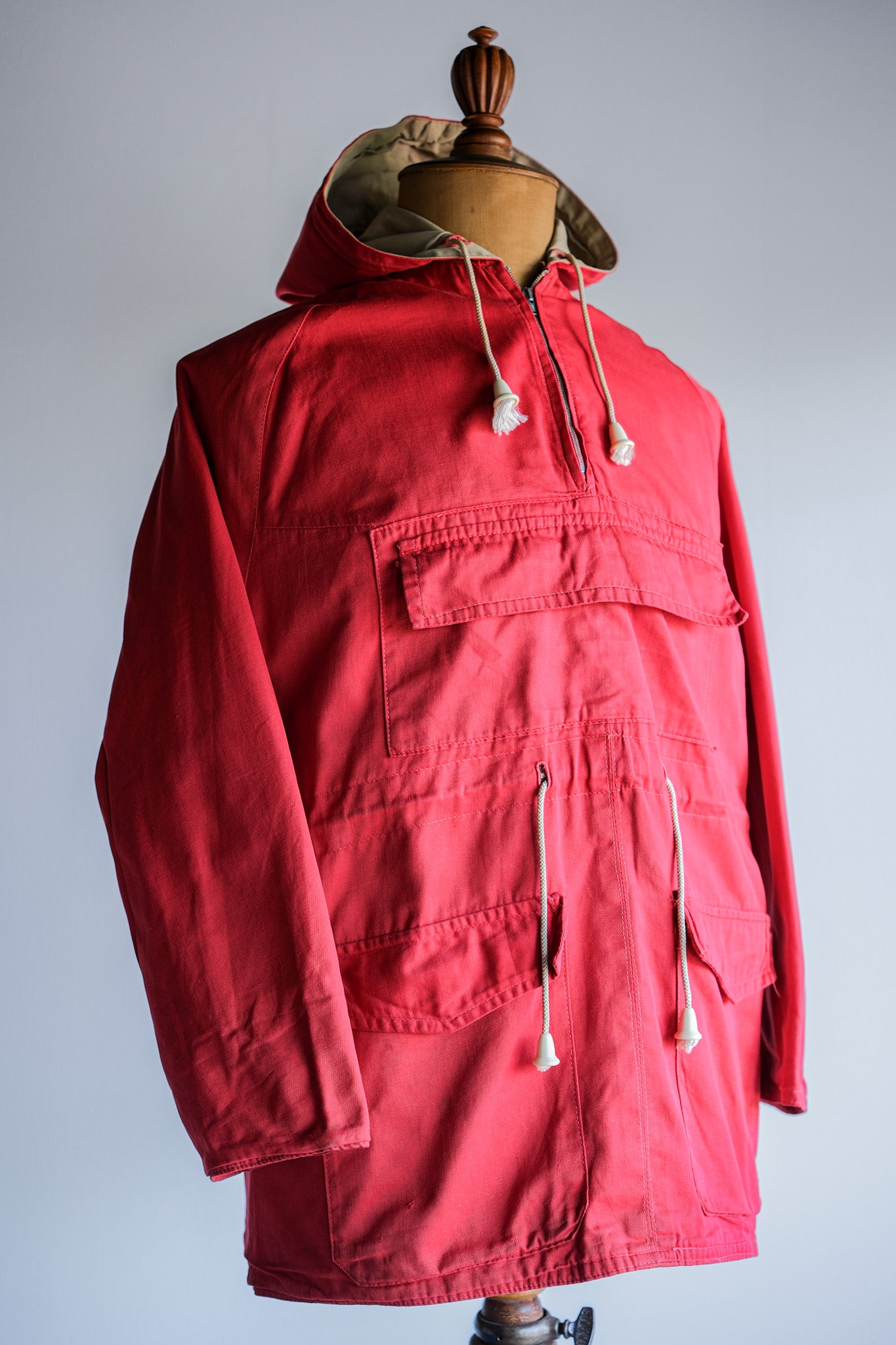 [~ 50's] British Vintage Red Cotton Mountain Smock