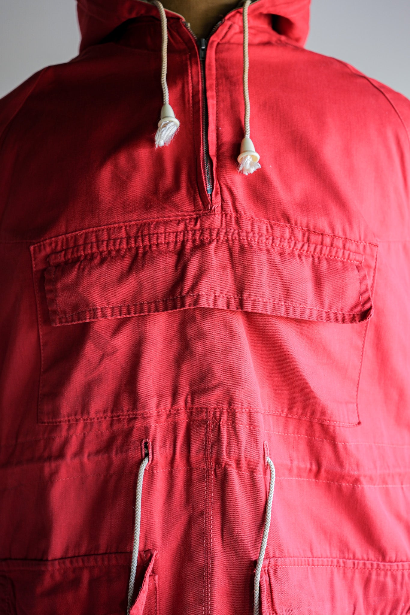 【~50's】British Vintage Red Cotton Mountain Smock