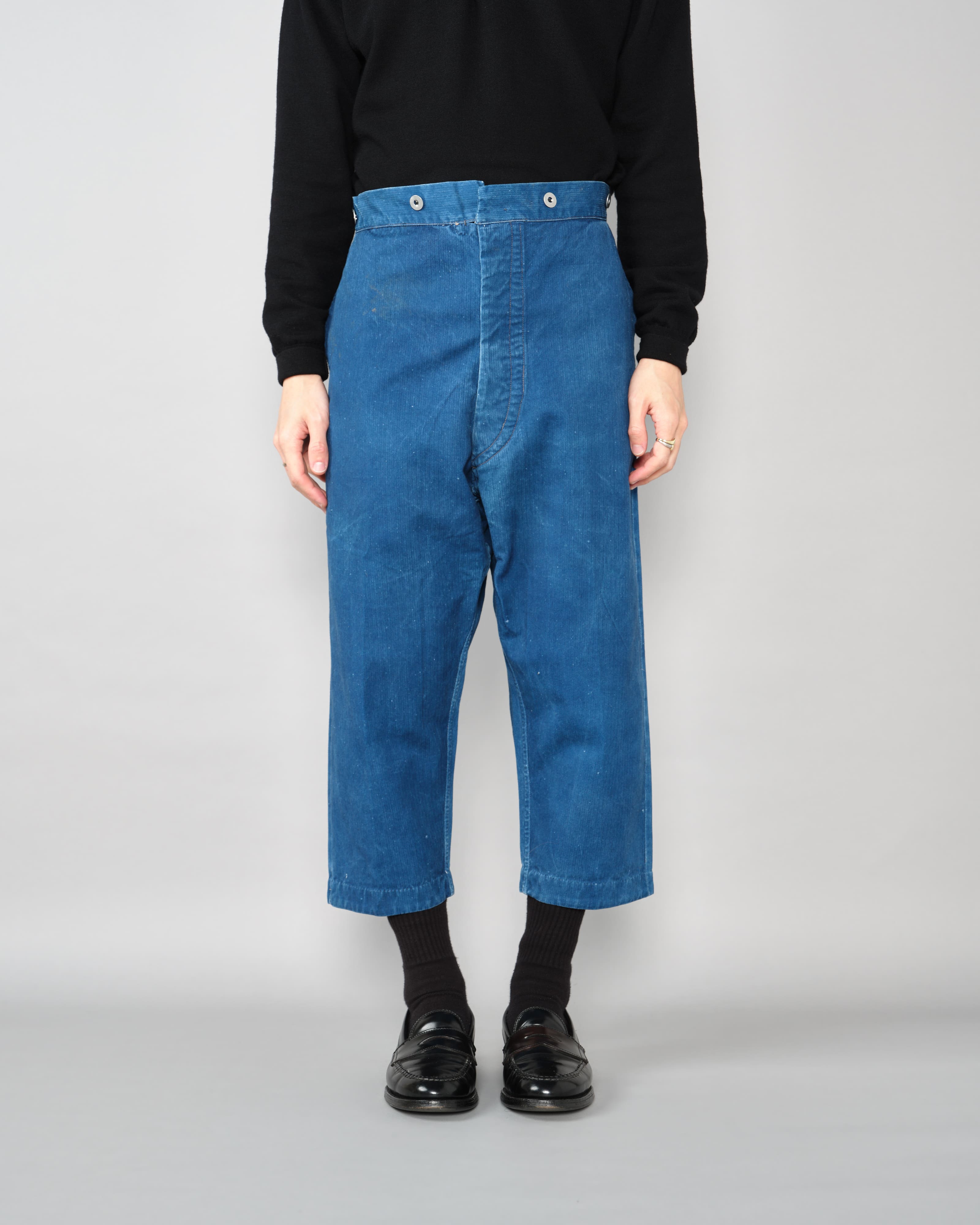 [~30년대] 프랑스군 인디고 HBT 코튼 린넨 메카닉 팬츠