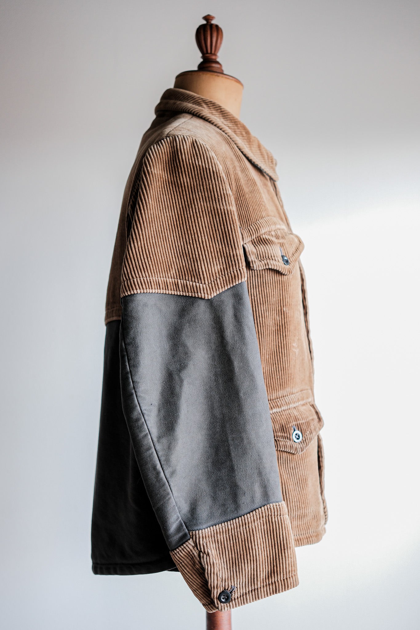 [~ 40's] Belgian Vintage Brown Corduroy Double Breasted Work Jacket