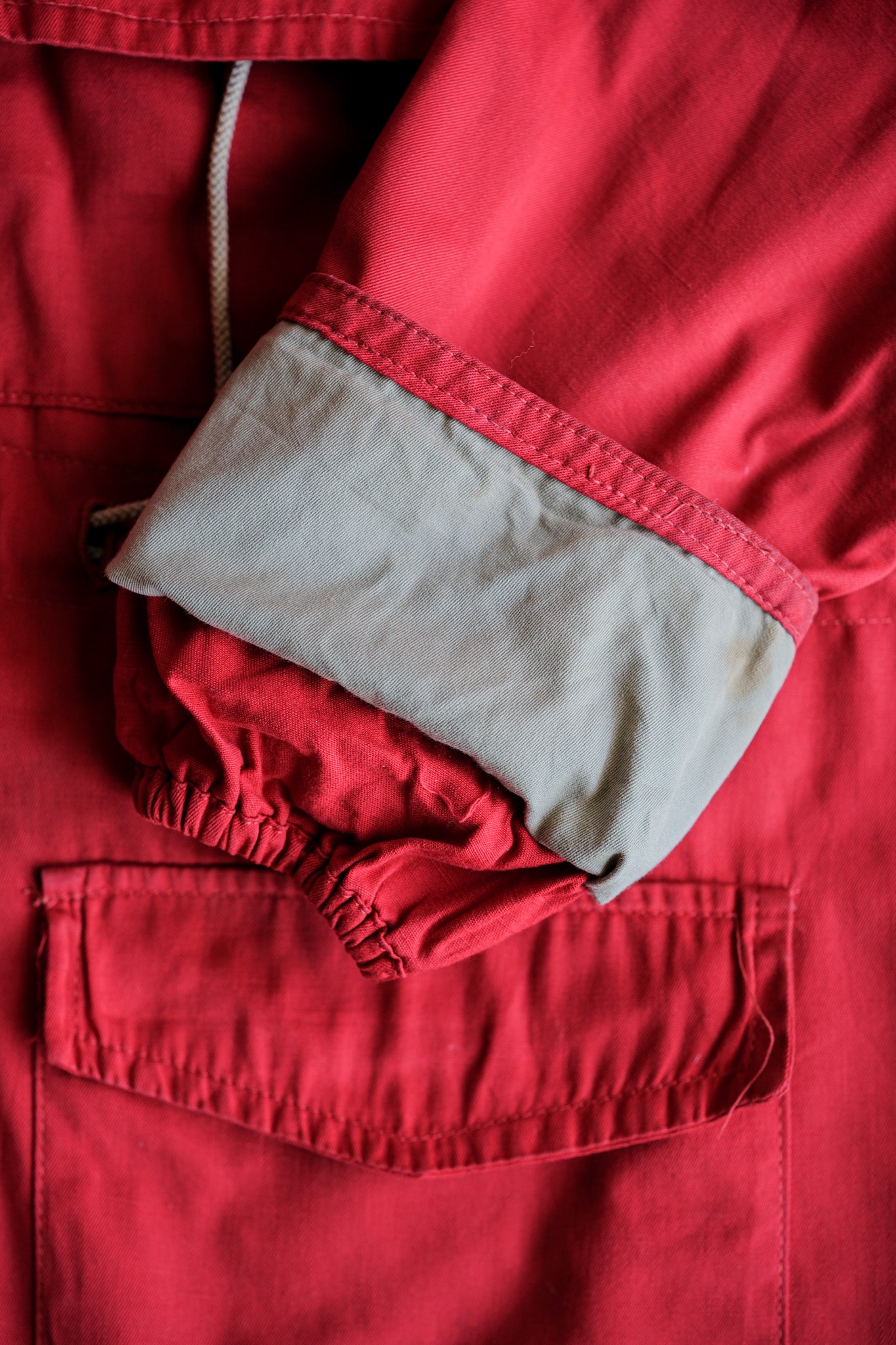 【~50's】British Vintage Red Cotton Mountain Smock