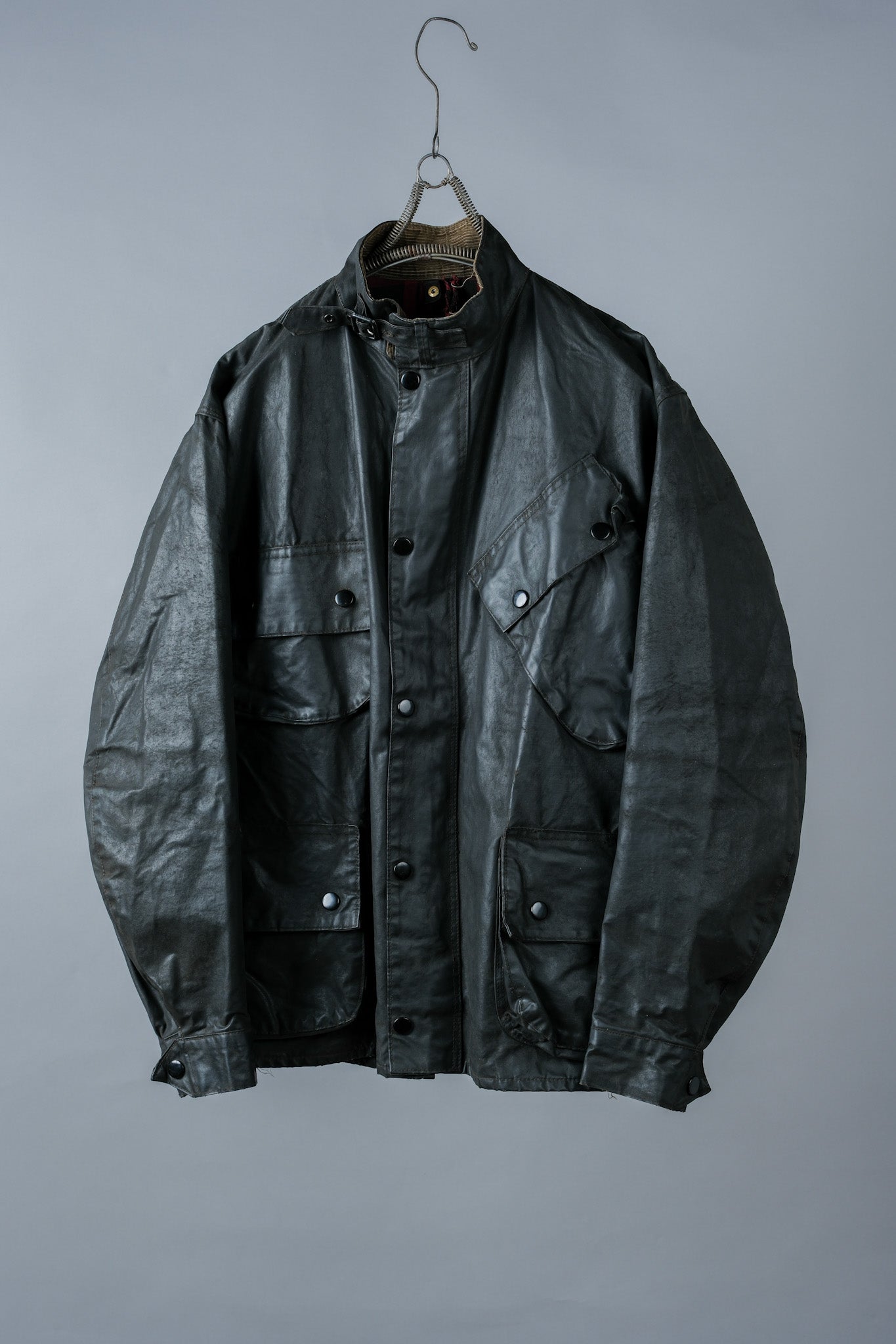 ［~70's］Vintage Barbour Waxed Cotton Jacket 1 Crest "International Suit" "Gold Label" "Unusual Lining"