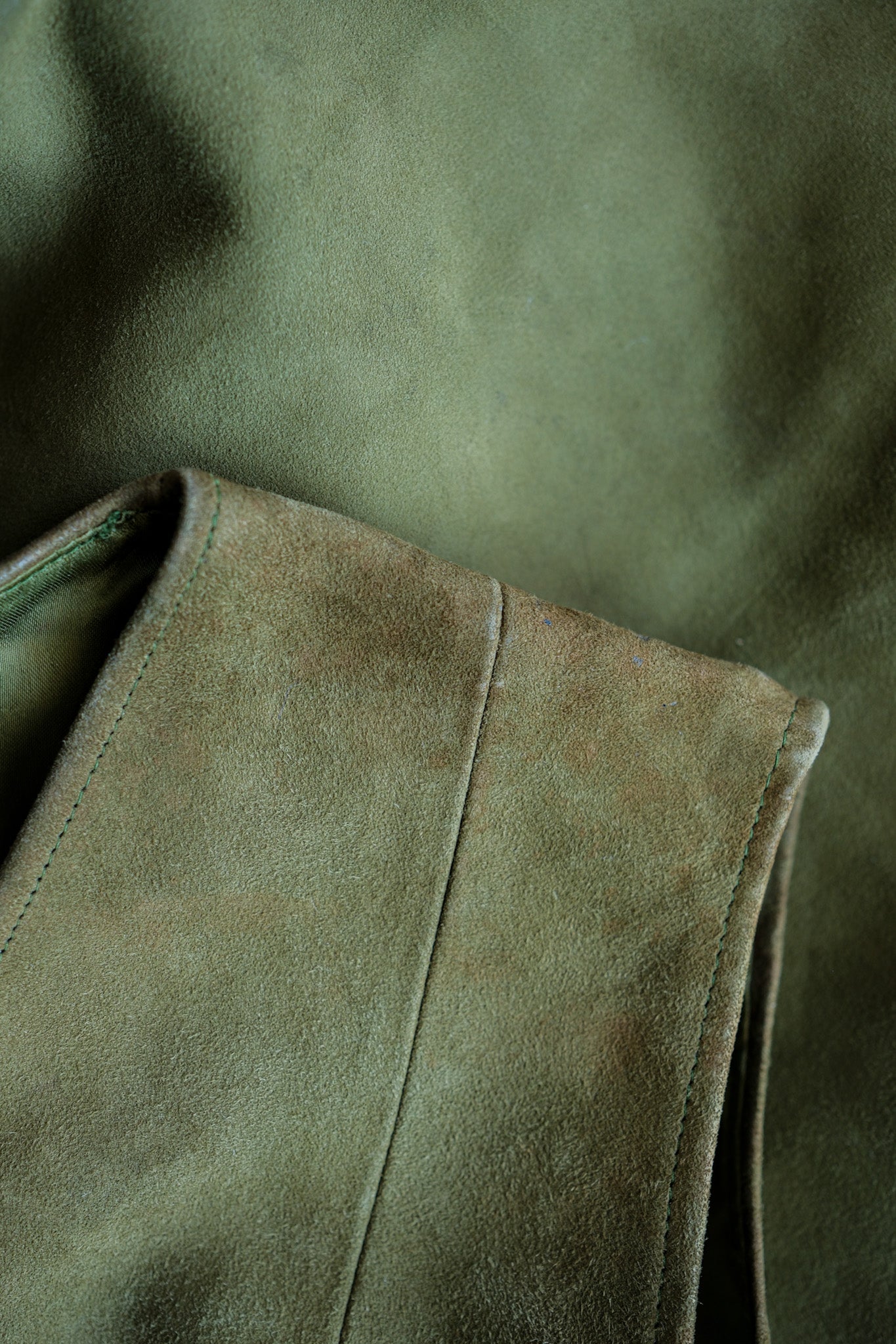 ［~60's］British Vintage Suede Leather Side Zip Pullover V-necked Vest
