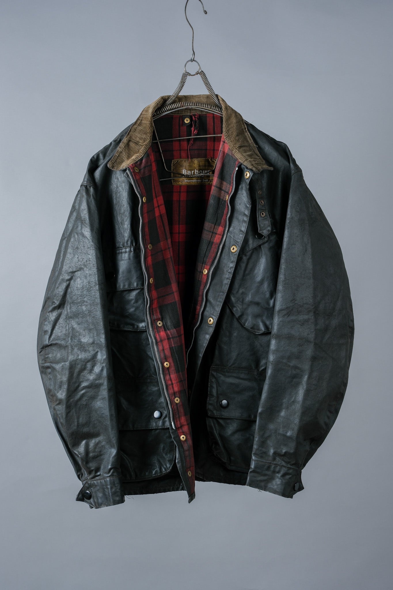 ［~70's］Vintage Barbour Waxed Cotton Jacket 1 Crest "International Suit" "Gold Label" "Unusual Lining"
