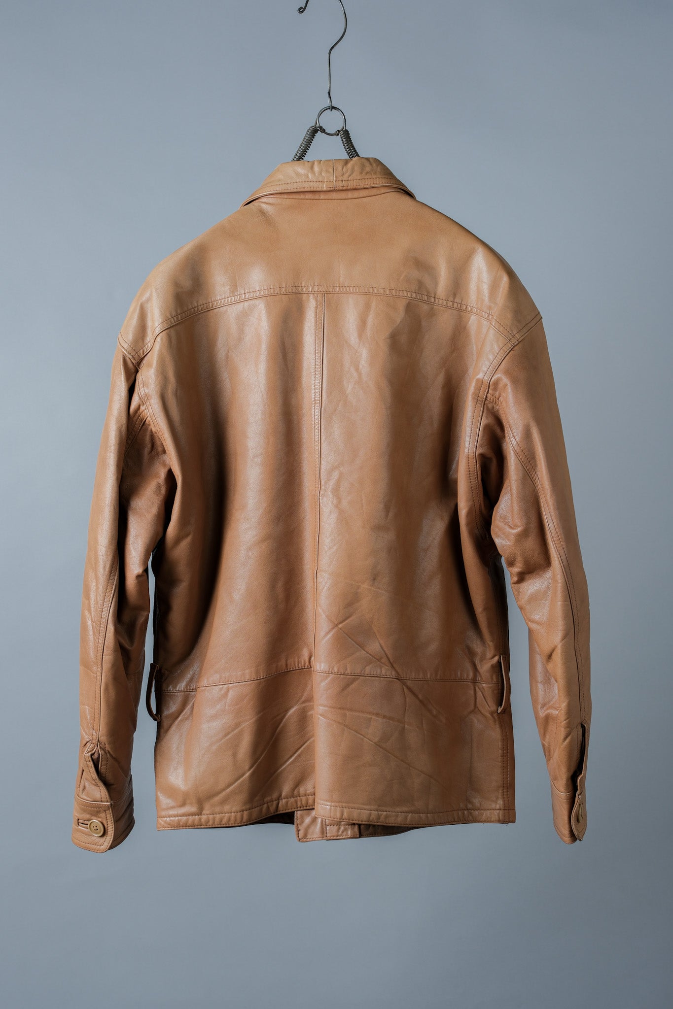 ［~80's］Old GIORGIO ARMANI Zip Up Leather Jacket Size.46