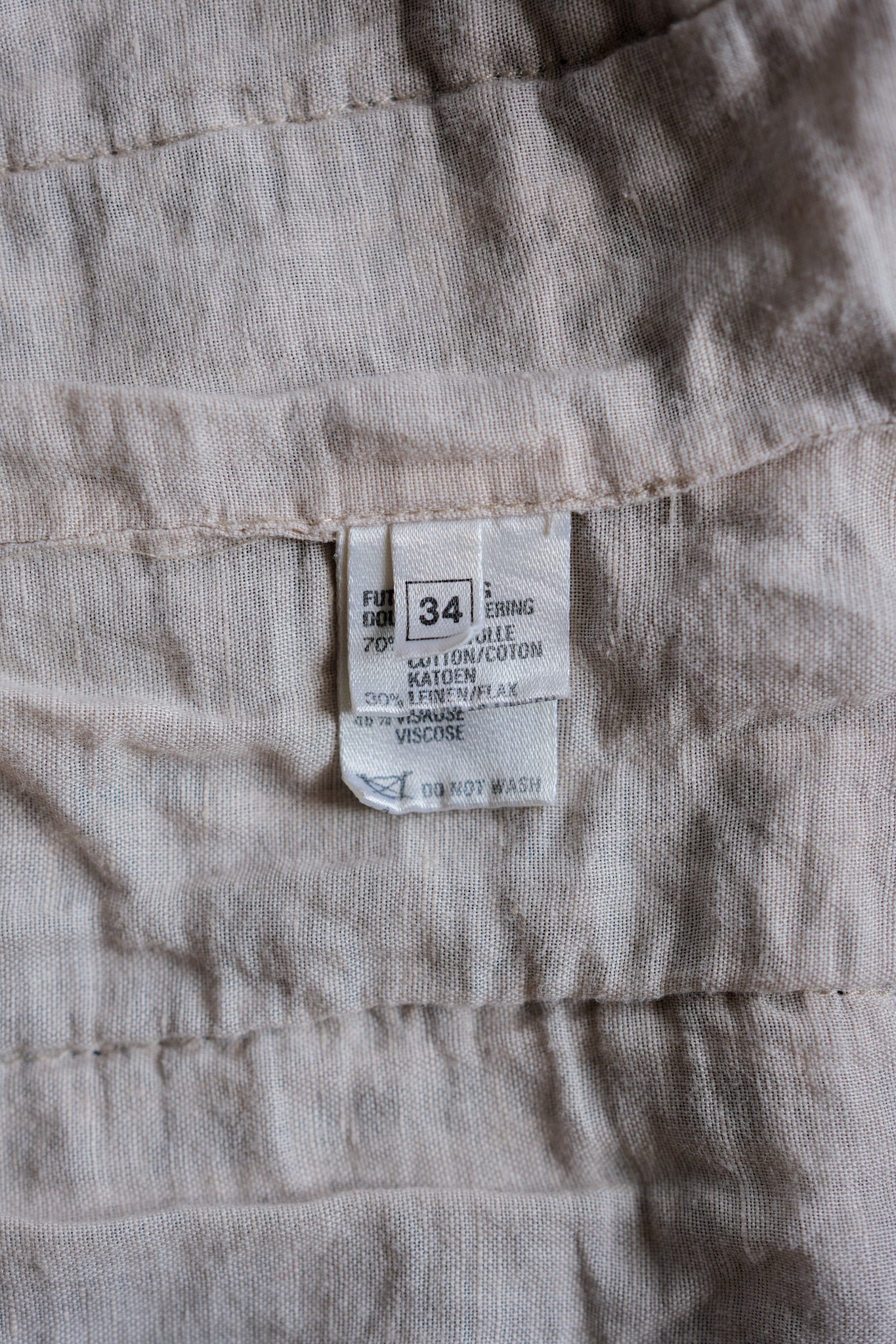 【~80’s】West German Vintage Linen Viscose Patterned Cardigan Size.34