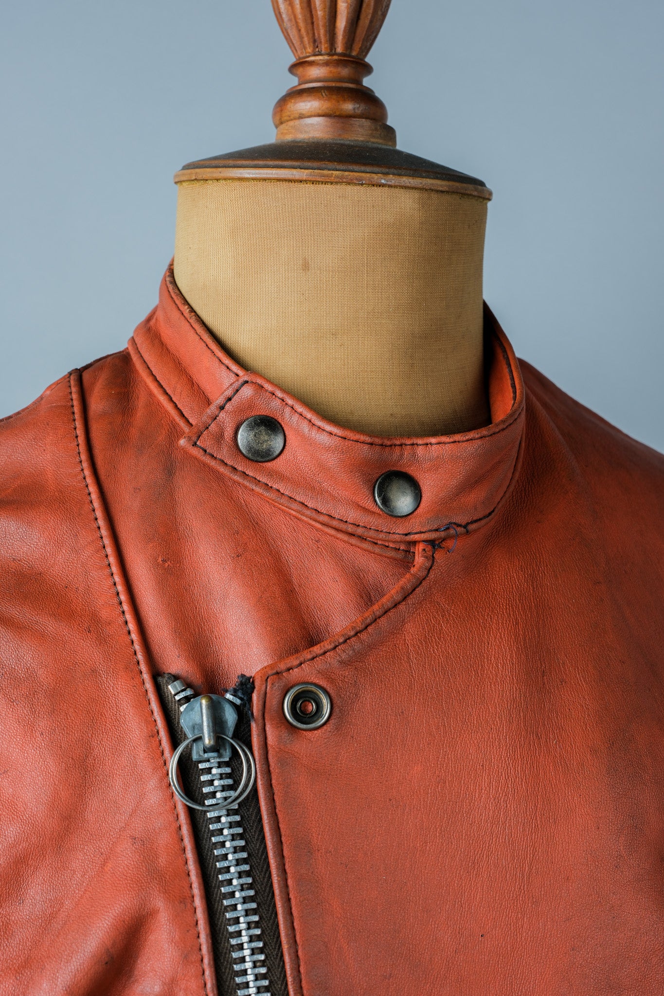 【~60's】French Vintage Leather Riders Jacket "Jacques Icek"