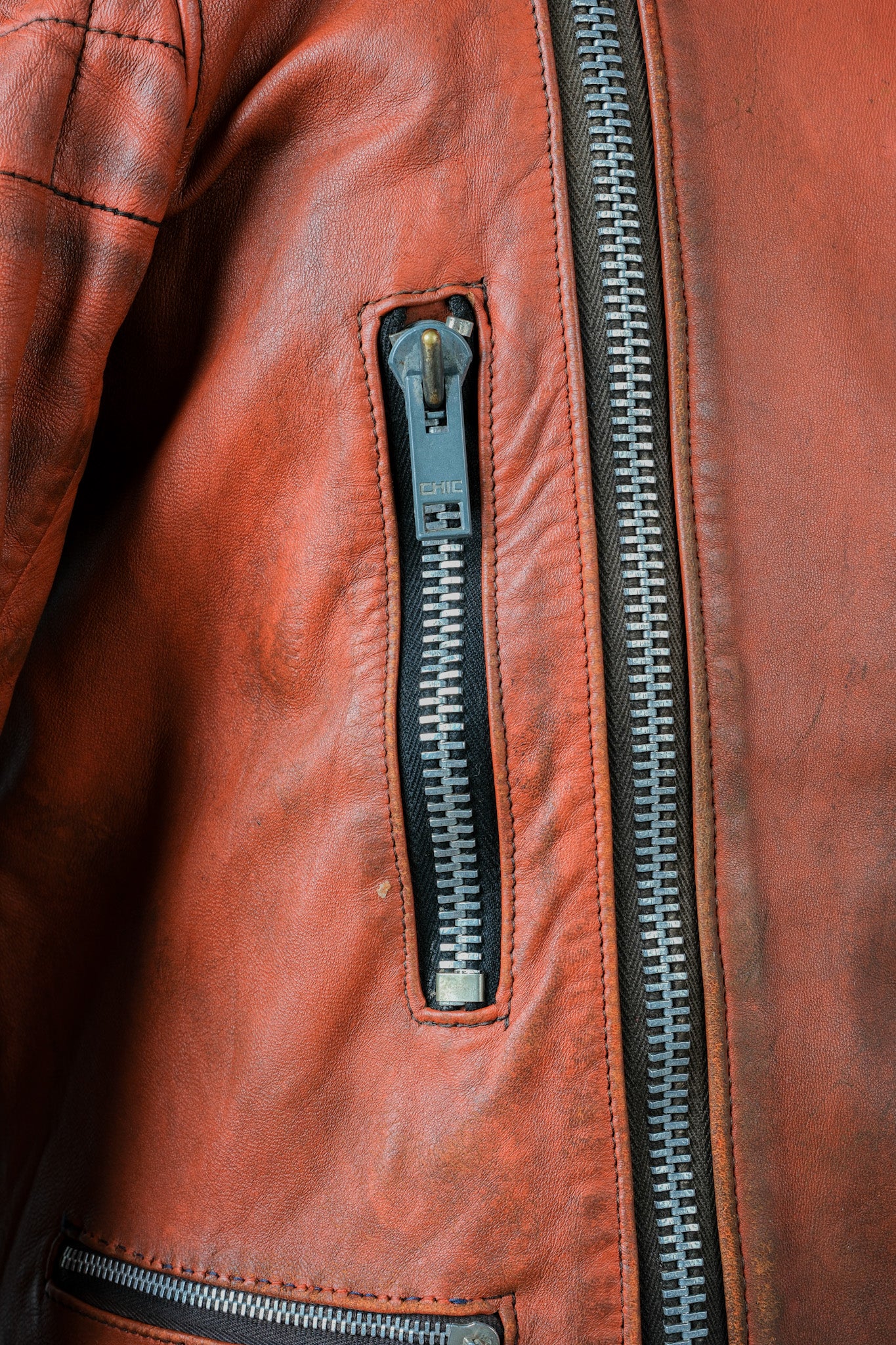 【~60's】French Vintage Leather Riders Jacket "Jacques Icek"