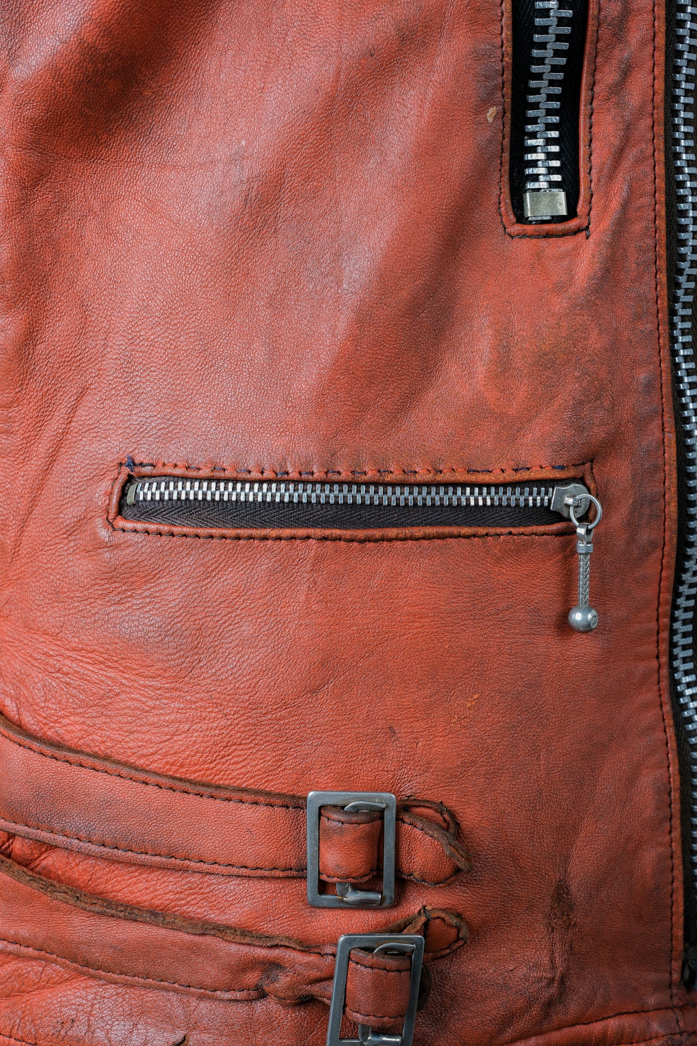 60's】French Vintage Leather Riders Jacket 