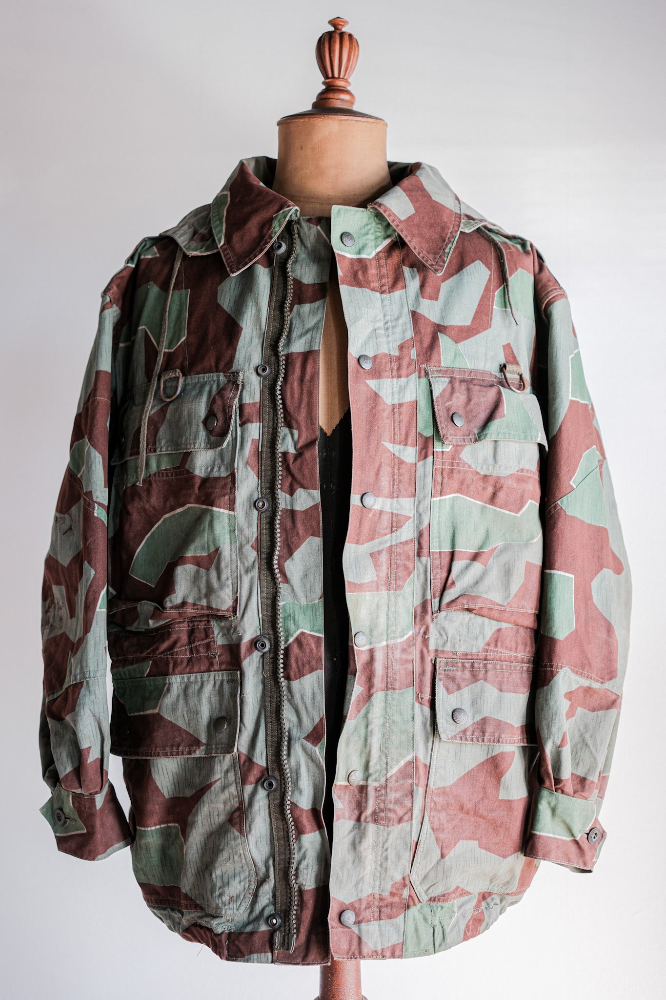 [~ 50's] German Army Splinter Camouflage PARATROOPER JACKET WITH HOOD SIZE.174-88
