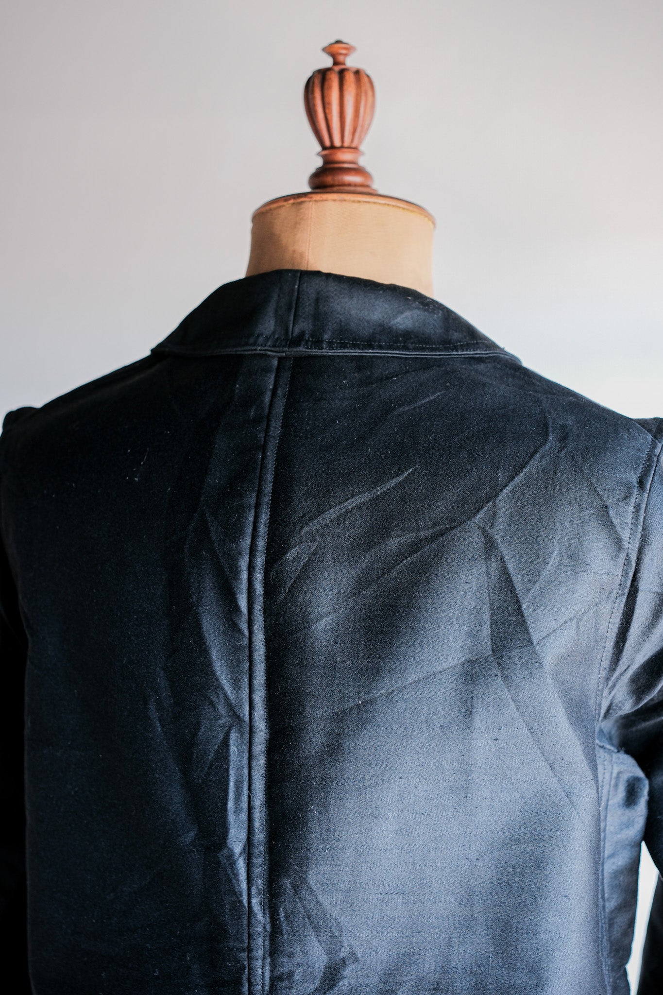 ［~30's］French Vintage Black Moleskin Work Jacket "Le Mont St. Michel"