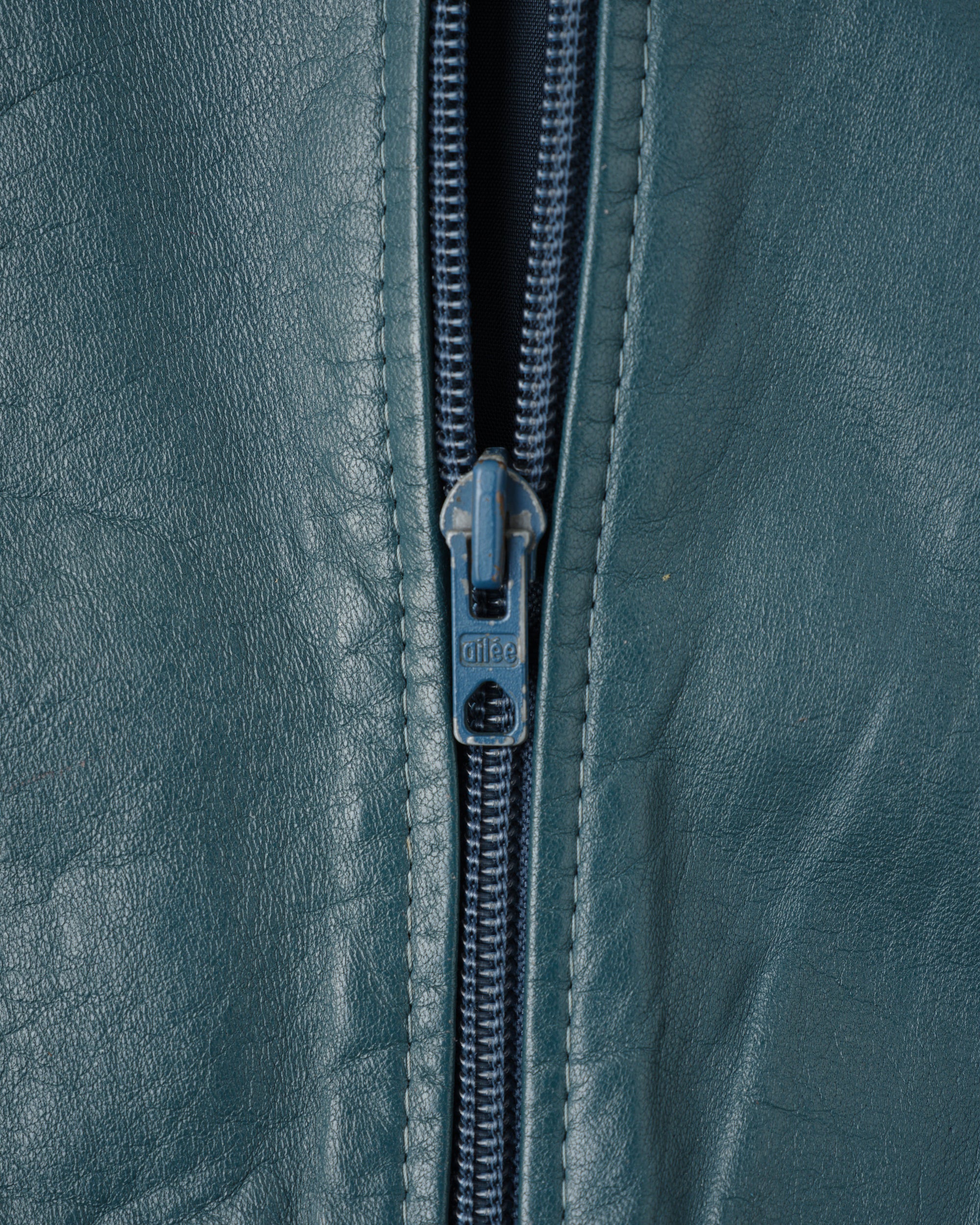 【~70's】French Vintage 2 Tone Raglan Sleeve Leather Jacket Size.S