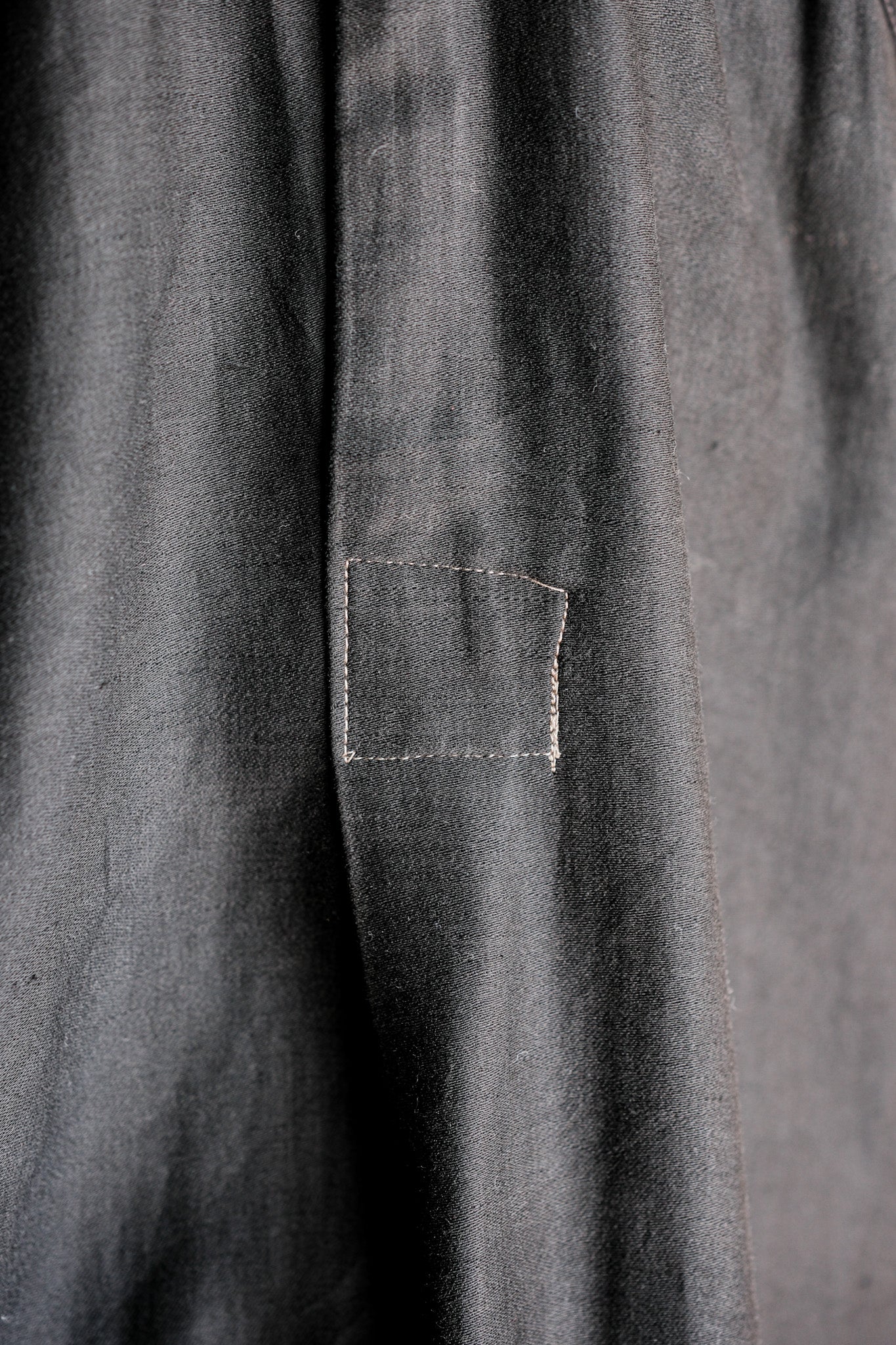 【~30's】French Vintage Black Light Moleskin Grandpa Shirt