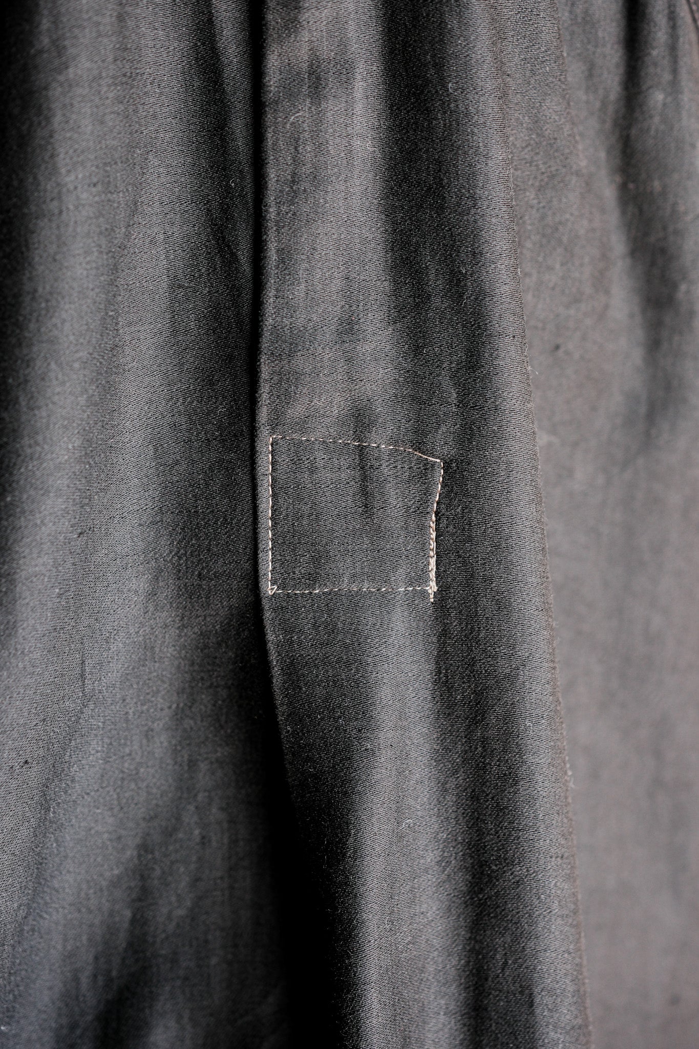 ［~30's］French Vintage Black Light Moleskin Grandpa Shirt