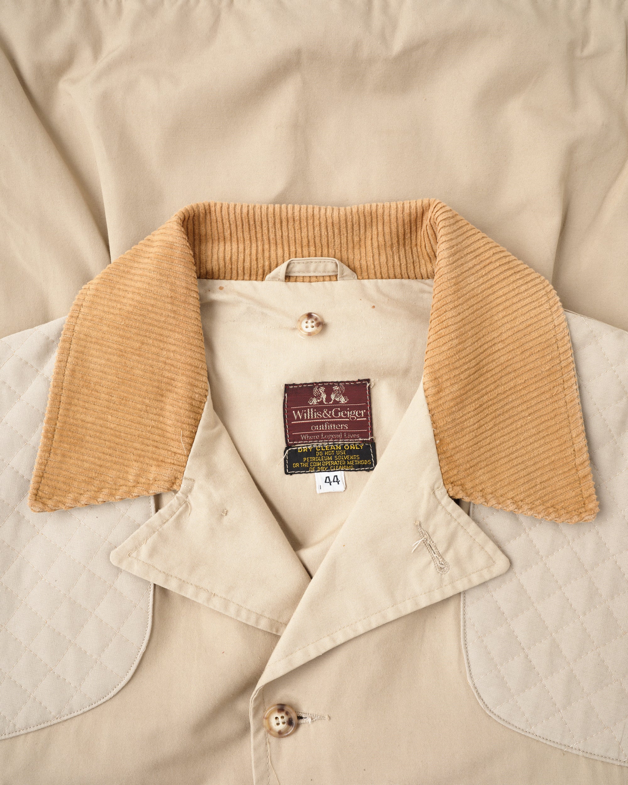 【~80's】Vintage Willis&Geiger Bush Poplin Quail Coat Size.44 "Made in U.S.A."