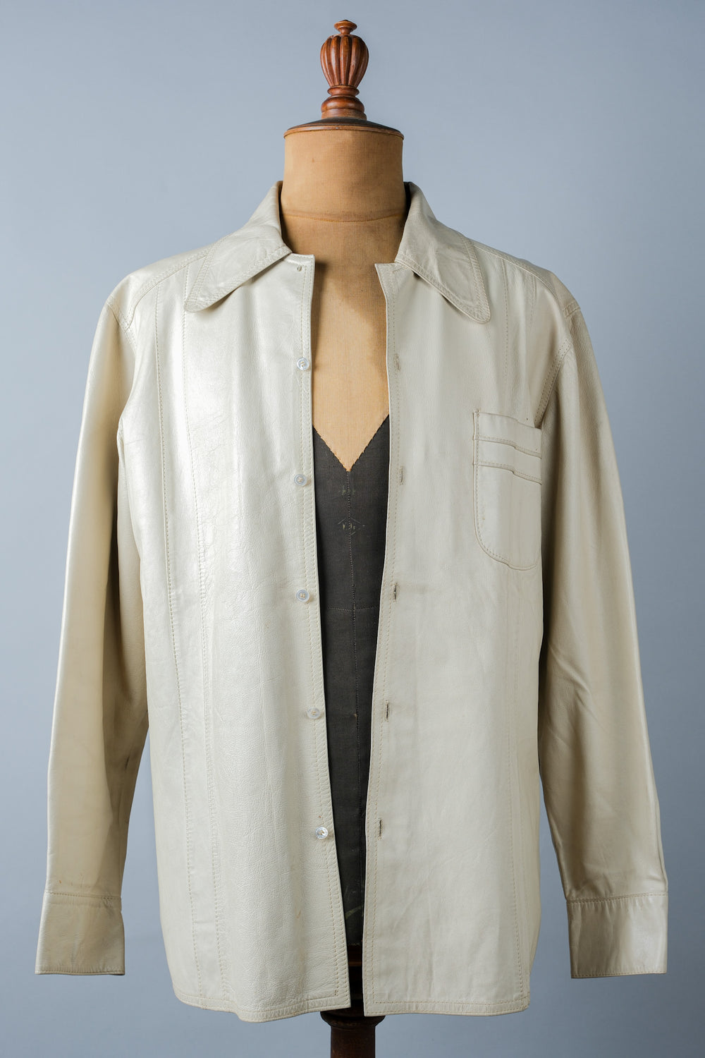 ［~70's］Vintage Burberrys Leather Shirt Jacket Size.M
