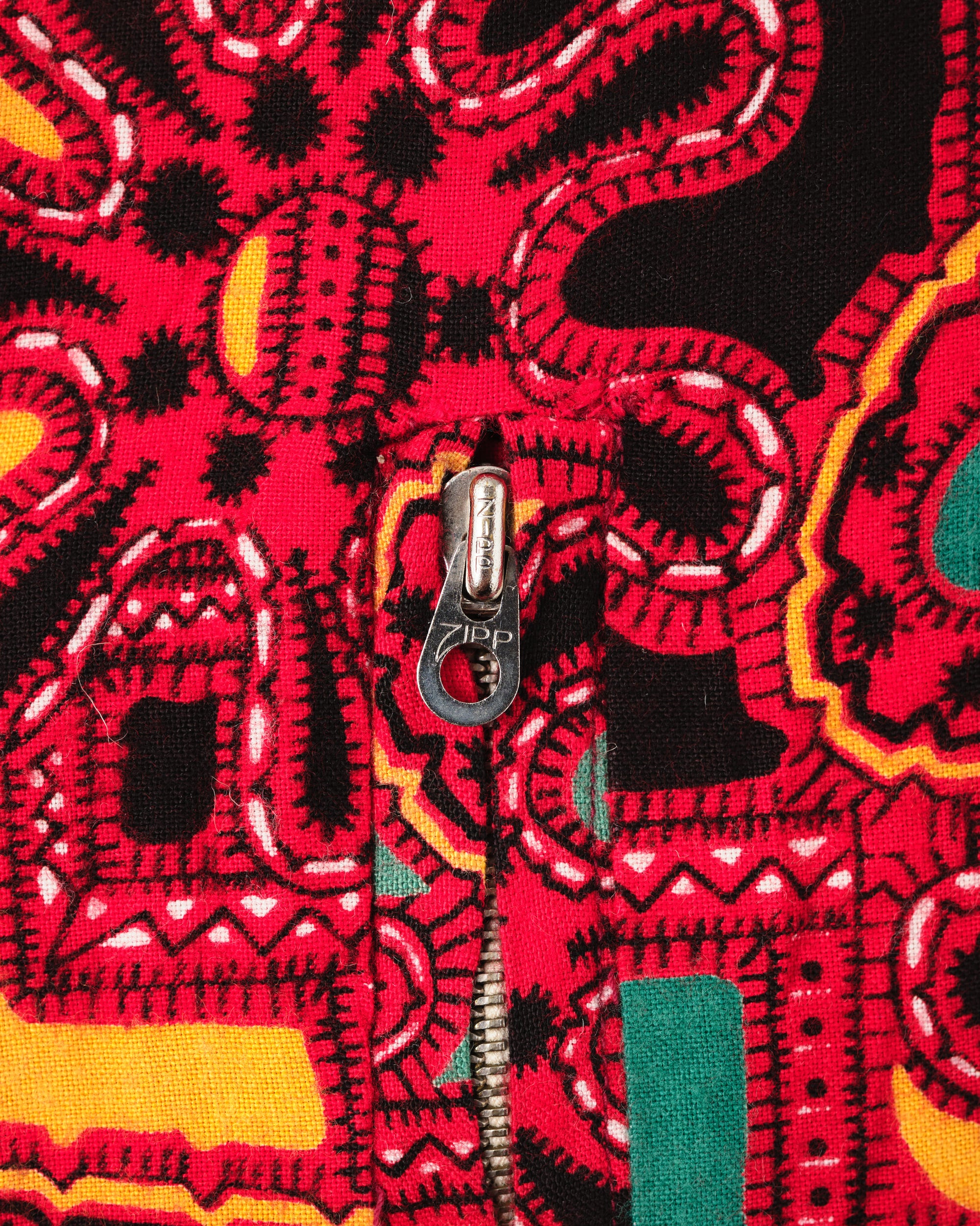 ［~70’s］German Vintage Atomic Pattern Half Zip Rayon Shirt