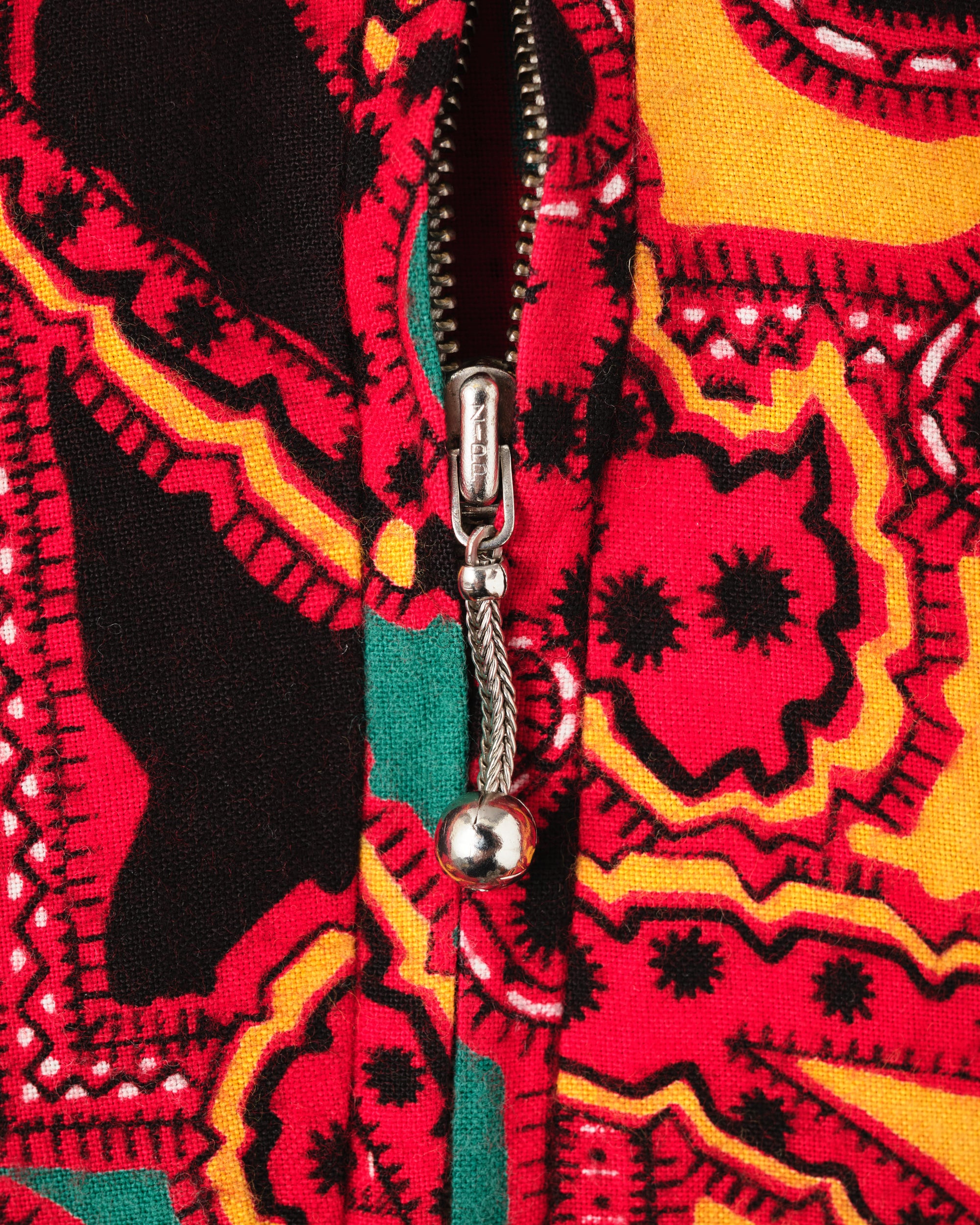 ［~70’s］German Vintage Atomic Pattern Half Zip Rayon Shirt
