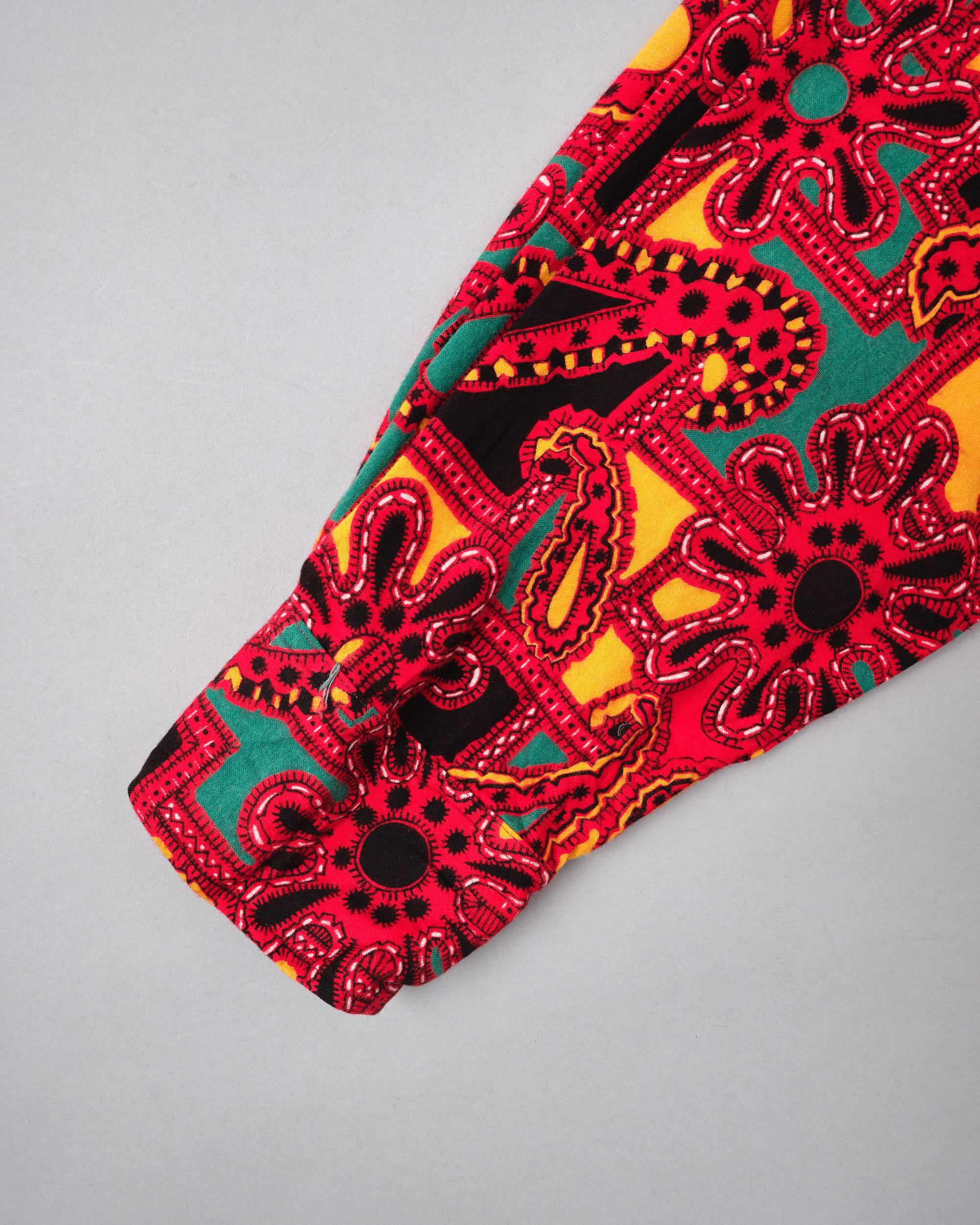 ［~70’s］German Vintage Atomic Pattern Half Zip Rayon Shirt