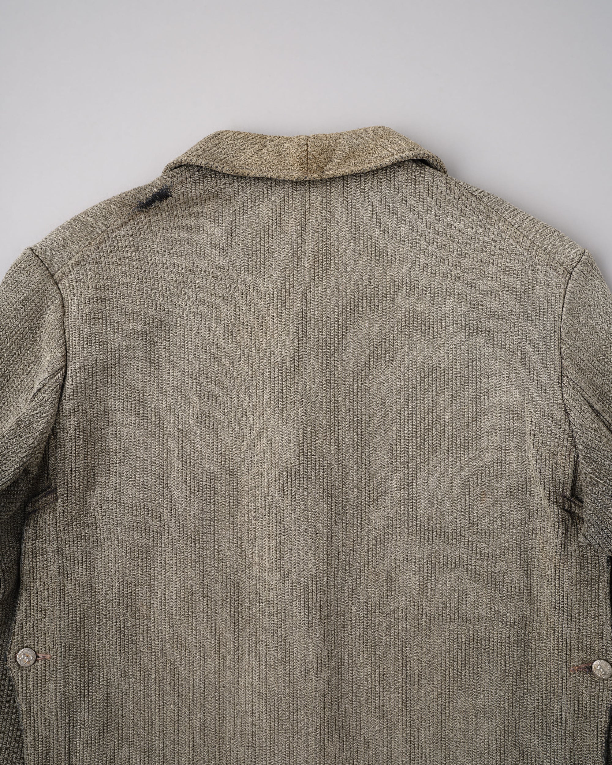 ［~40's］French Vintage Gray Cotton Pique Hunting Jacket "Salt & Pepper Lining"