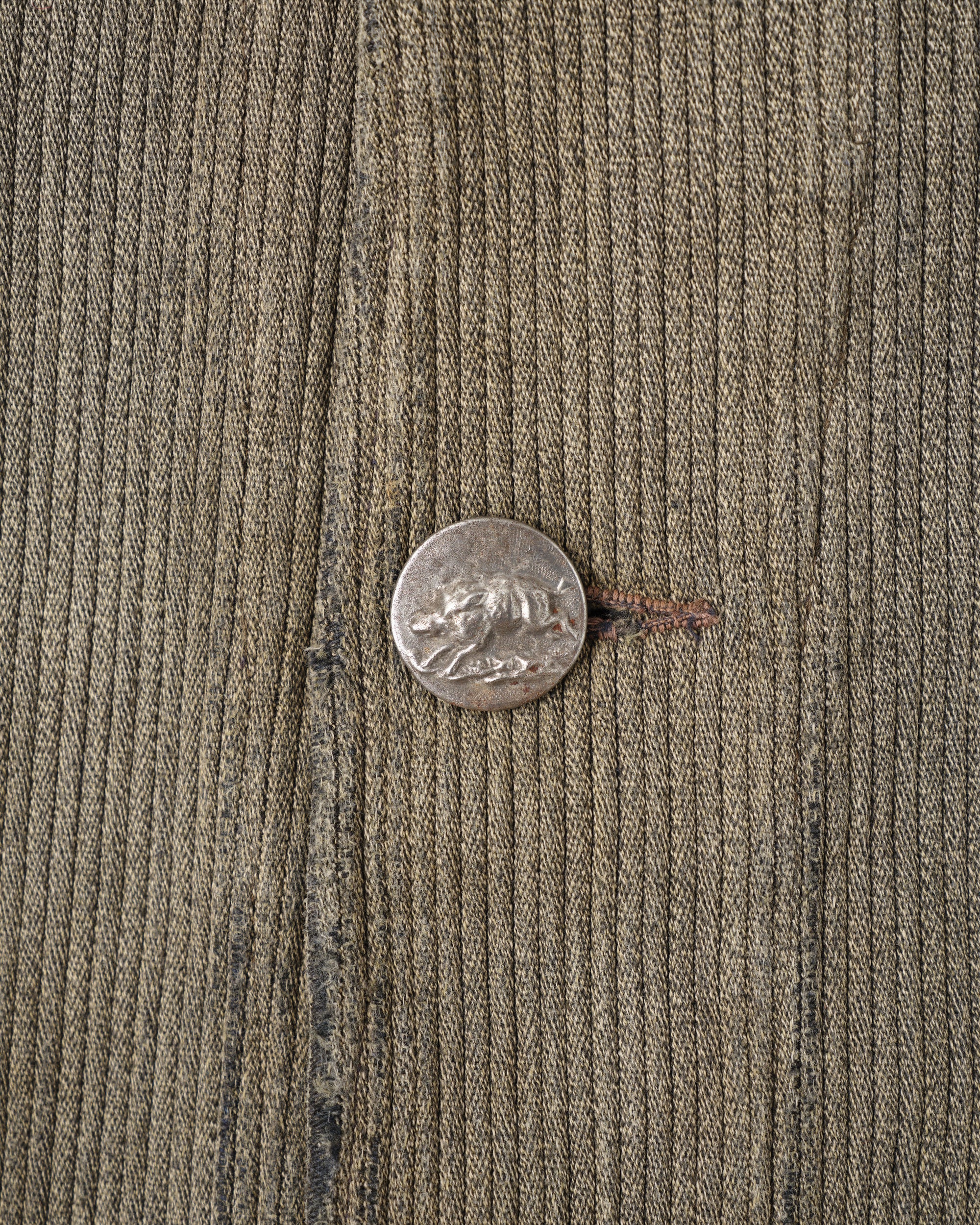 ［~40's］French Vintage Gray Cotton Pique Hunting Jacket "Salt & Pepper Lining"