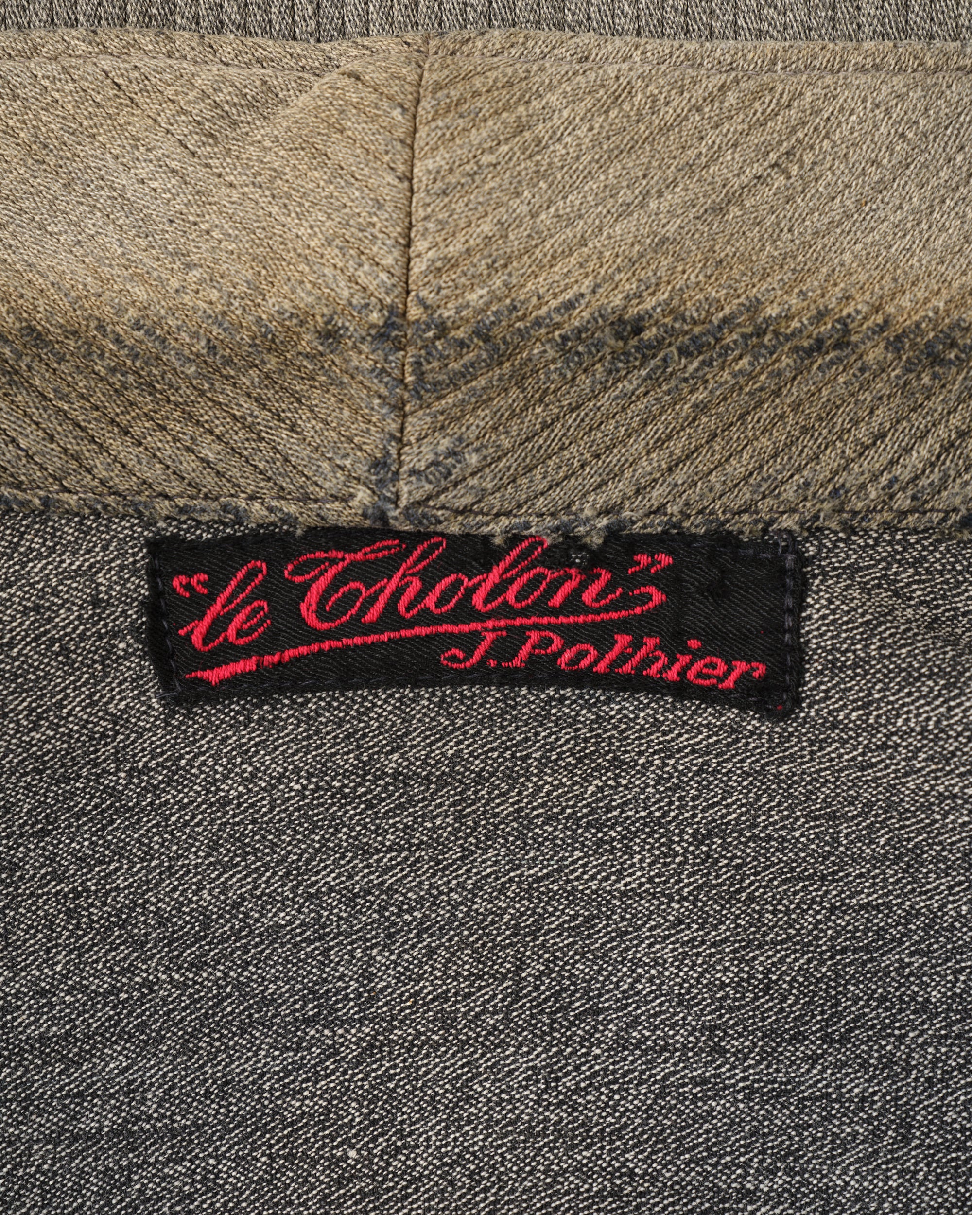 ［~40's］French Vintage Gray Cotton Pique Hunting Jacket "Salt & Pepper Lining"