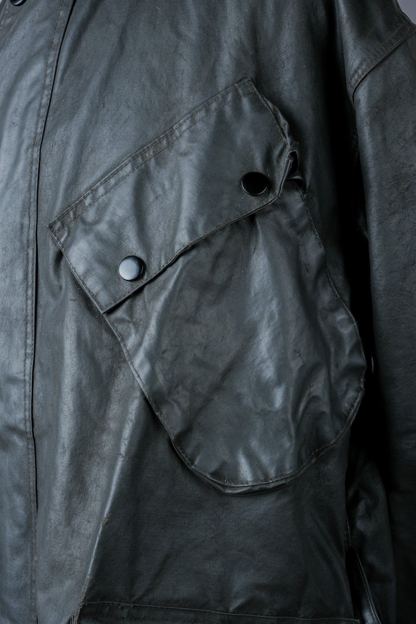 ［~70's］Vintage Barbour Waxed Cotton Jacket 1 Crest "International Suit" "Gold Label" "Unusual Lining"