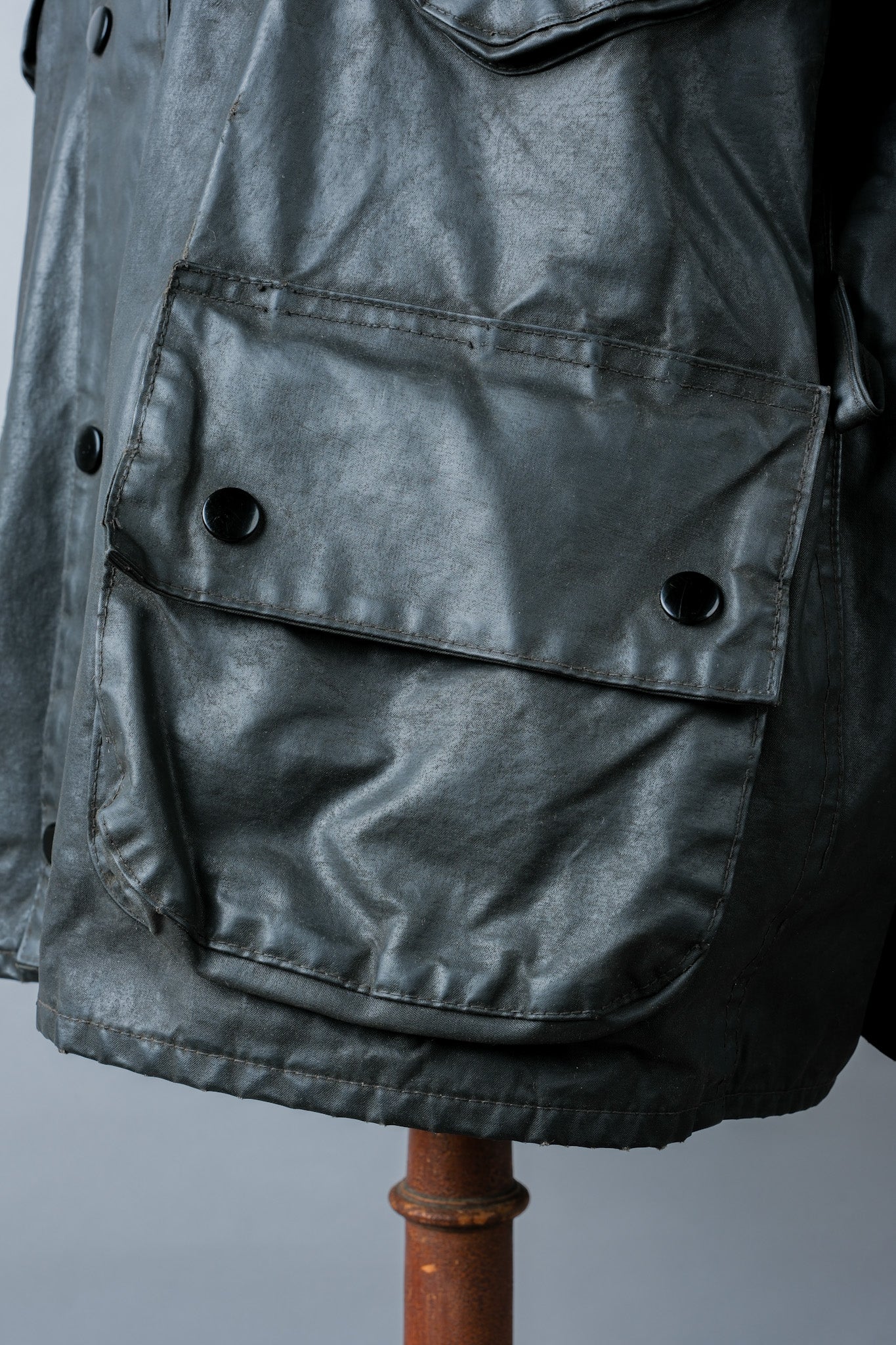 ［~70's］Vintage Barbour Waxed Cotton Jacket 1 Crest "International Suit" "Gold Label" "Unusual Lining"