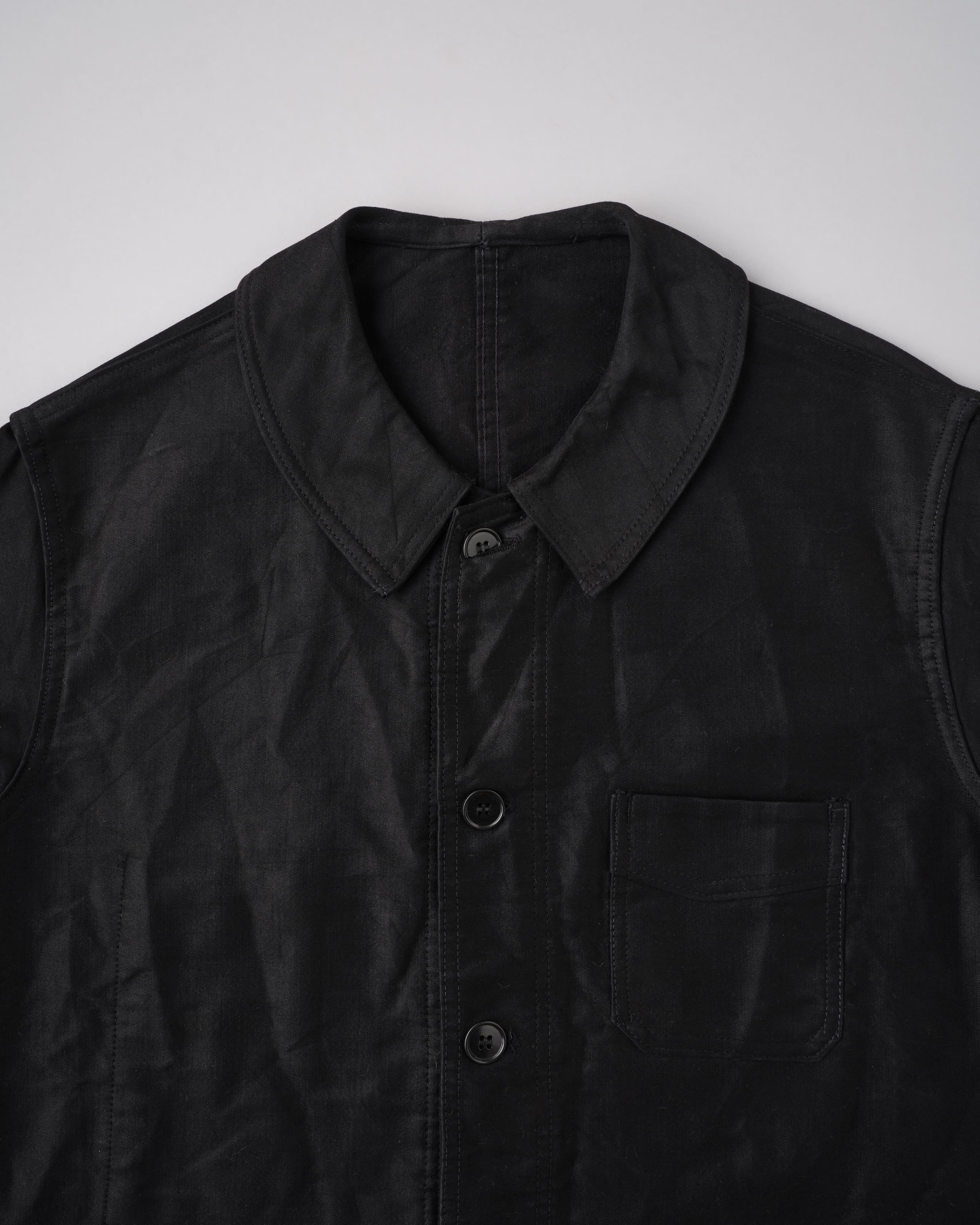 50's］French Vintage Black Moleskin Work Jacket Size.50 
