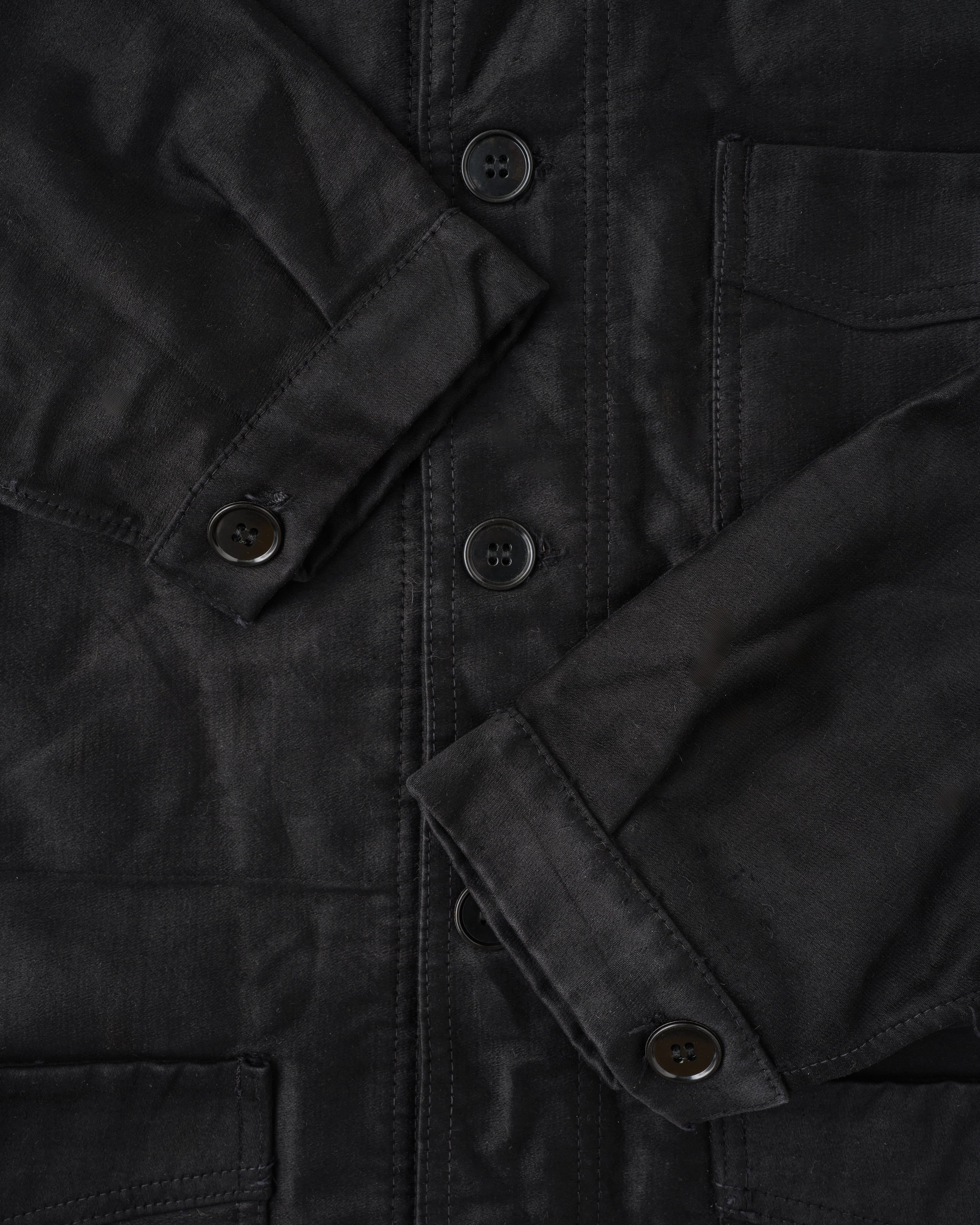 50's］French Vintage Black Moleskin Work Jacket Size.50 