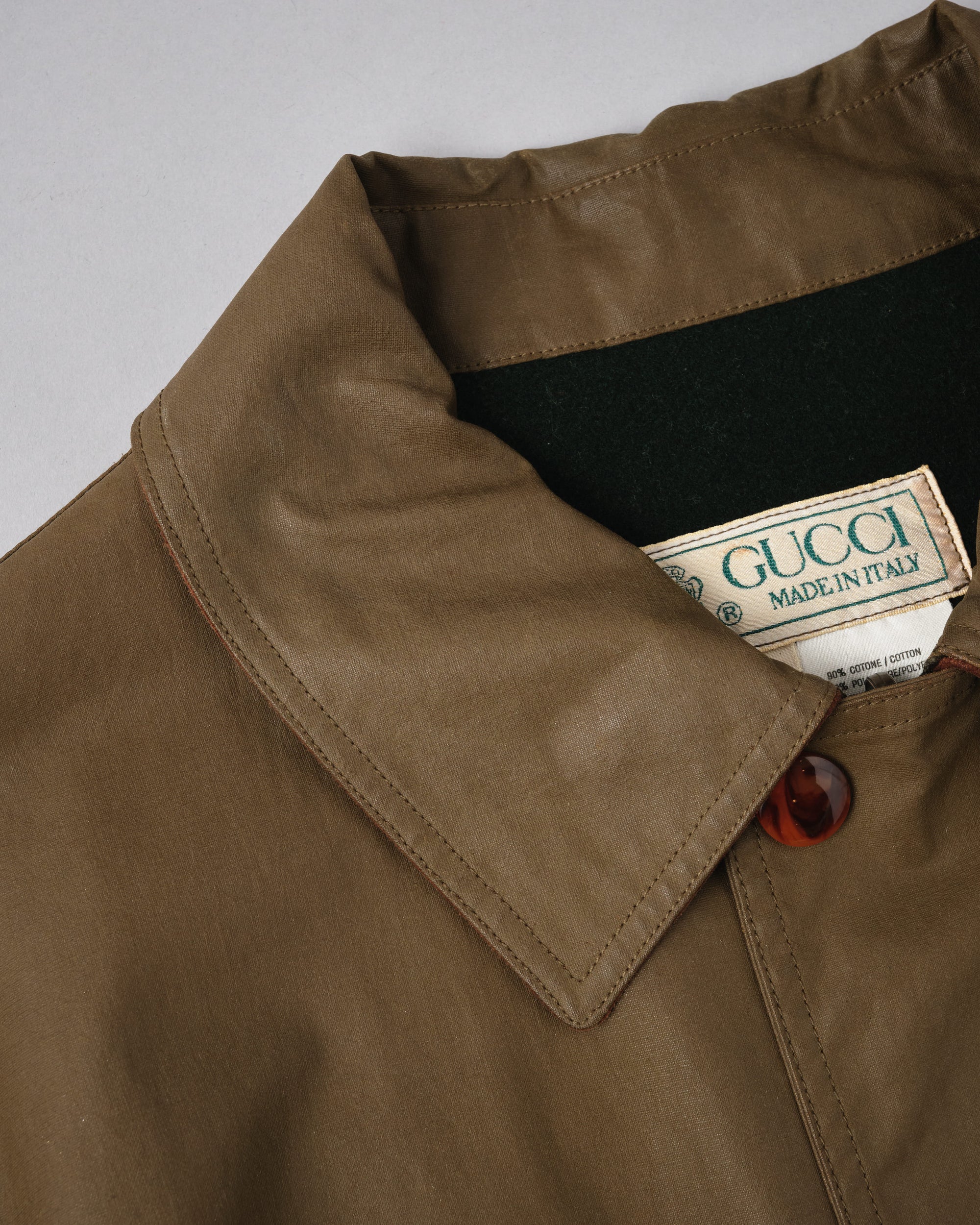 ［~80’s］Old GUCCI Detachable Sleeve Cotton Polyester 4 Pockets Jacket With Chin Strap Size.50
