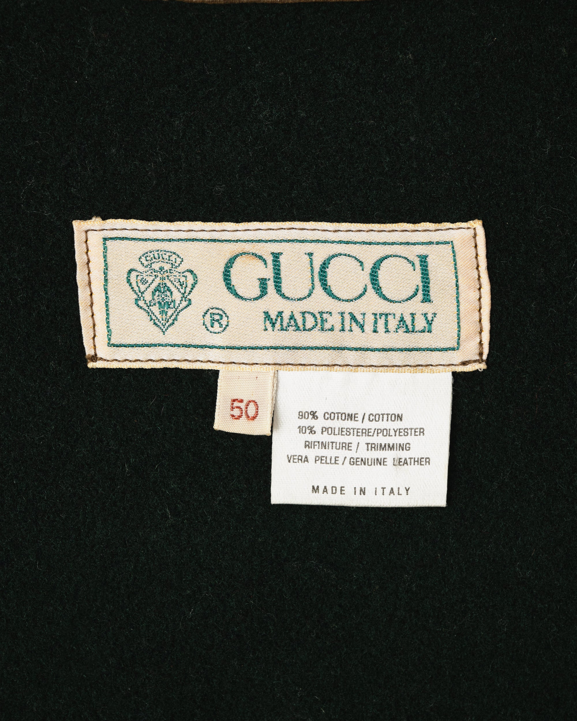 ［~80’s］Old GUCCI Detachable Sleeve Cotton Polyester 4 Pockets Jacket With Chin Strap Size.50