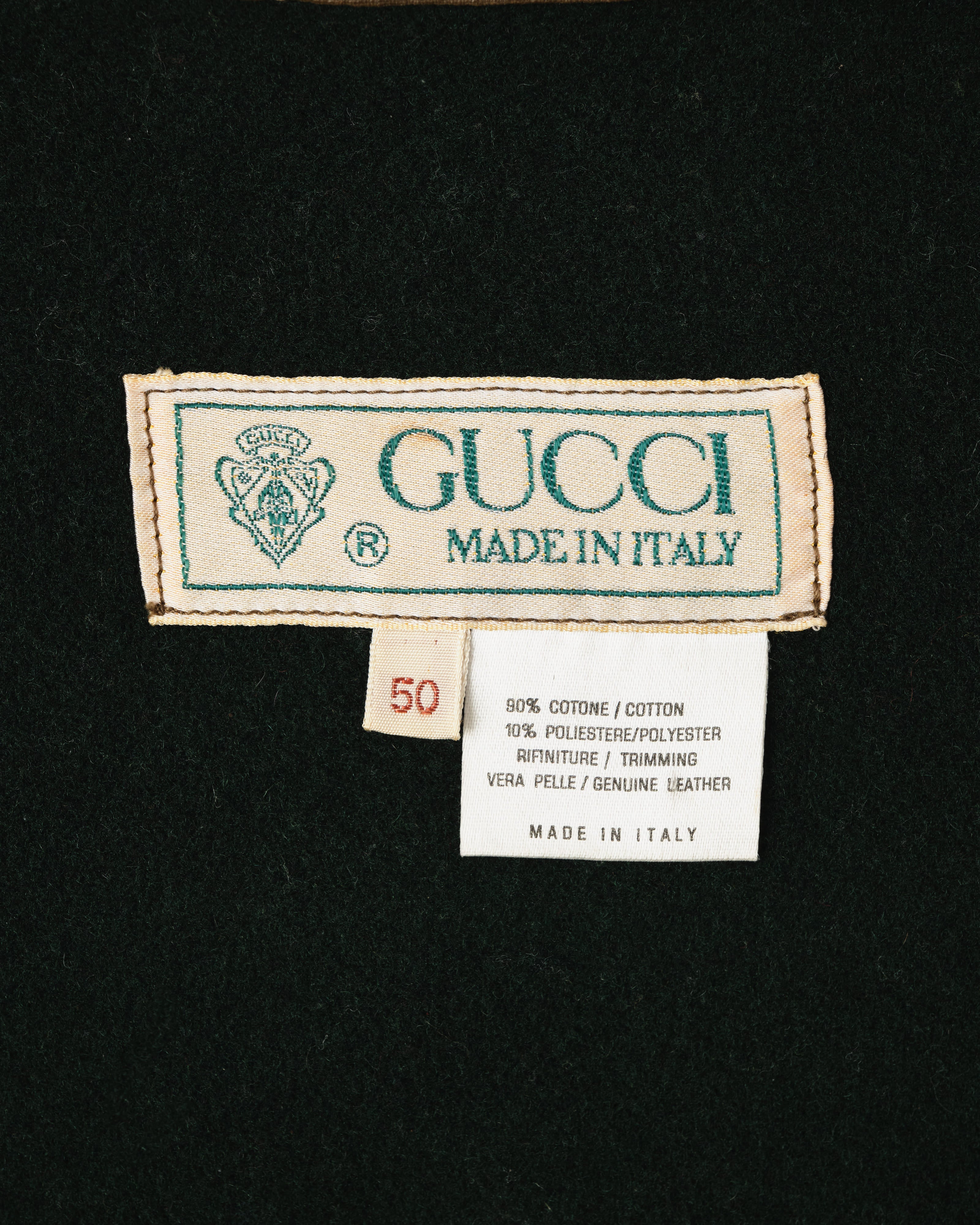 【~80’s】Old GUCCI Detachable Sleeve Cotton Polyester 4 Pockets Jacket With Chin Strap Size.50