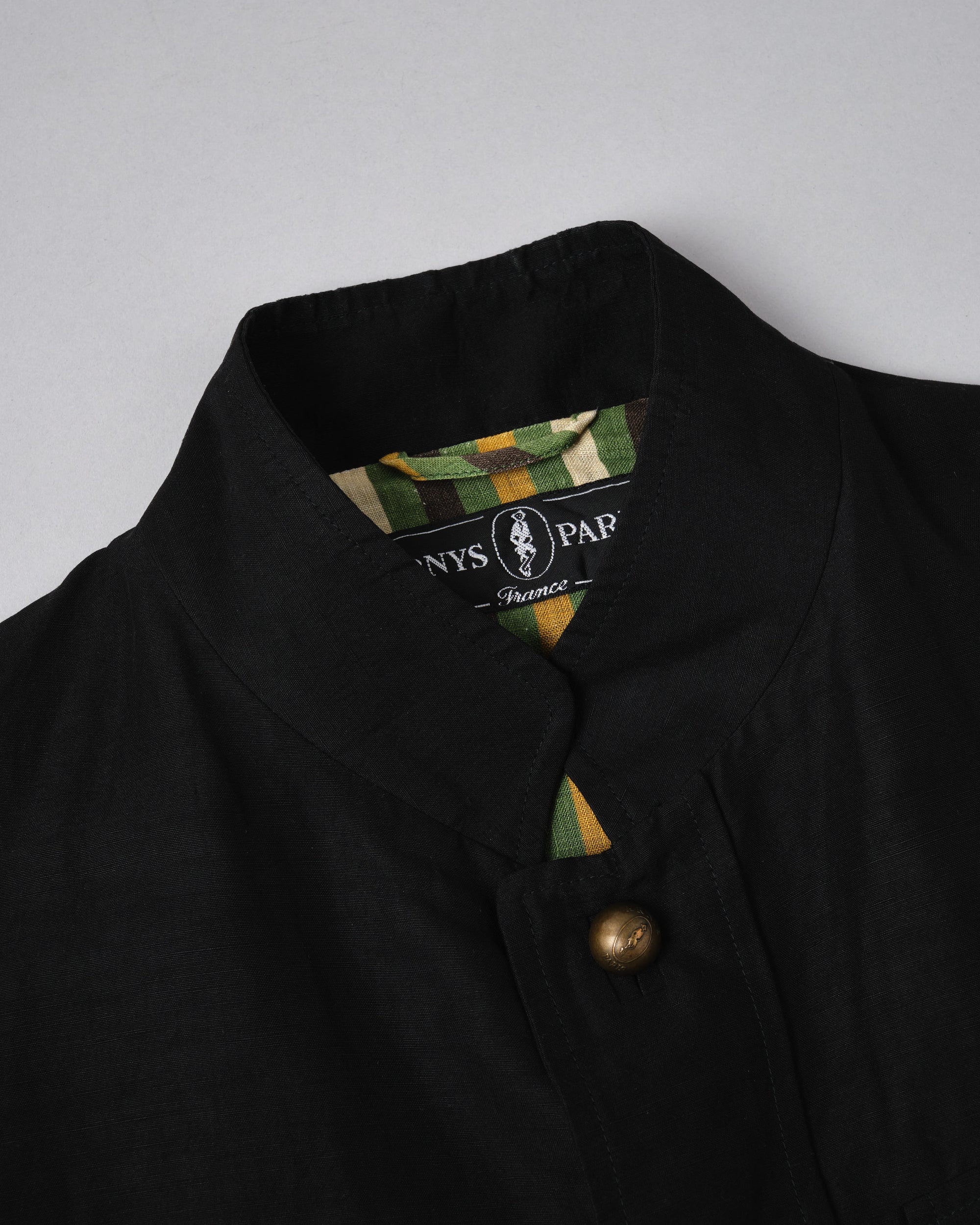 ［~00's］Old ARNYS PARIS Silk Linen Stand Collar Jacket Size.46