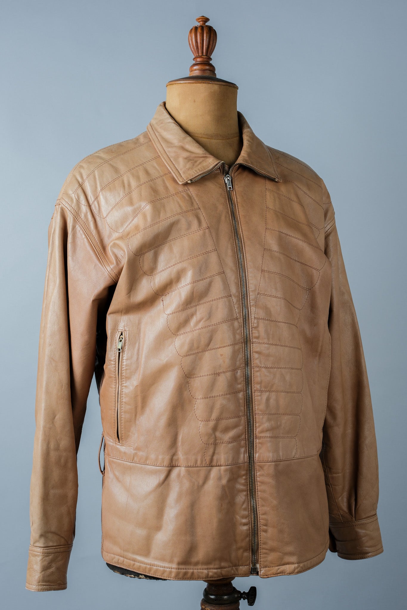 ［~80's］Old GIORGIO ARMANI Zip Up Leather Jacket Size.46