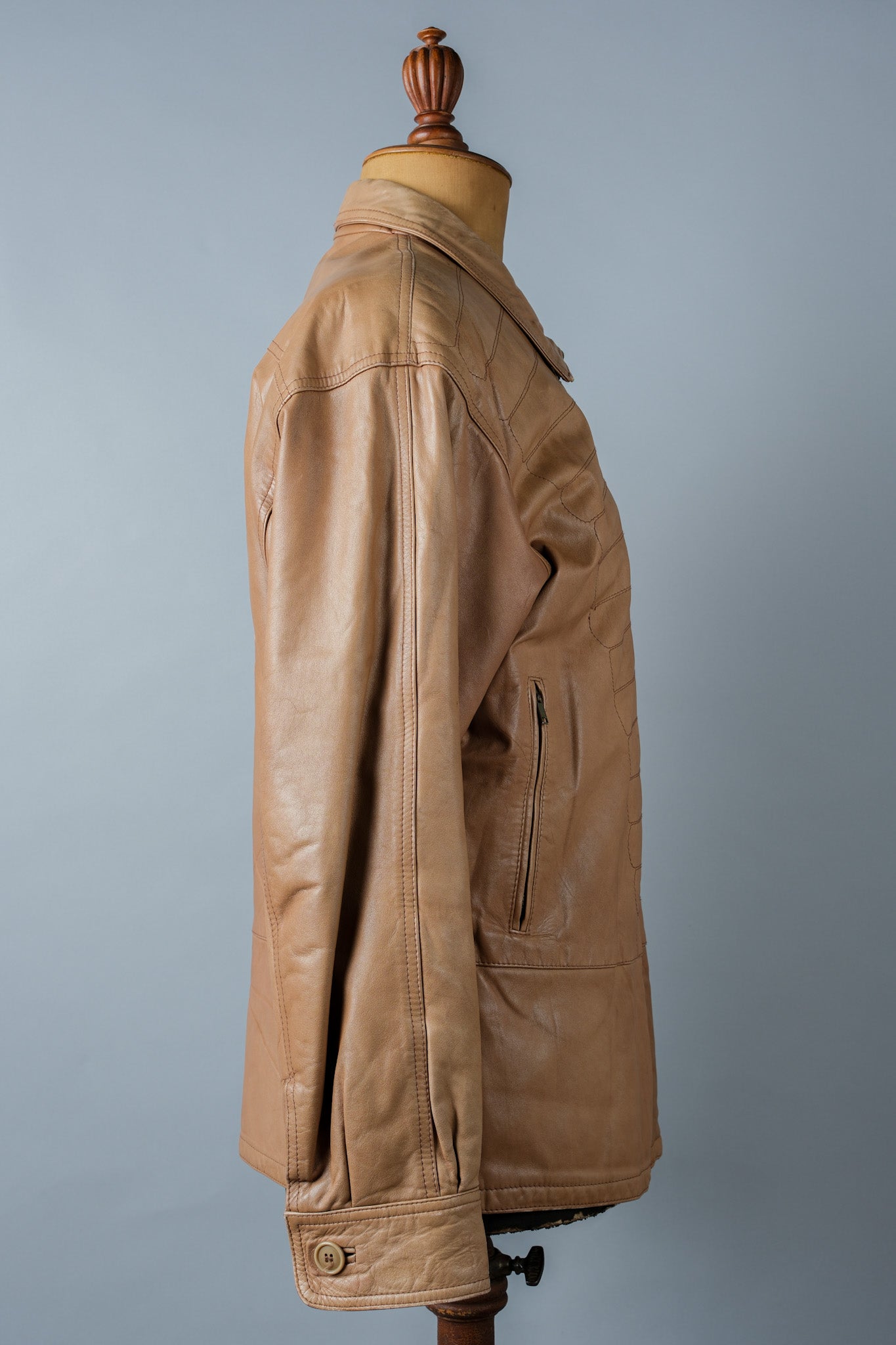 ［~80's］Old GIORGIO ARMANI Zip Up Leather Jacket Size.46