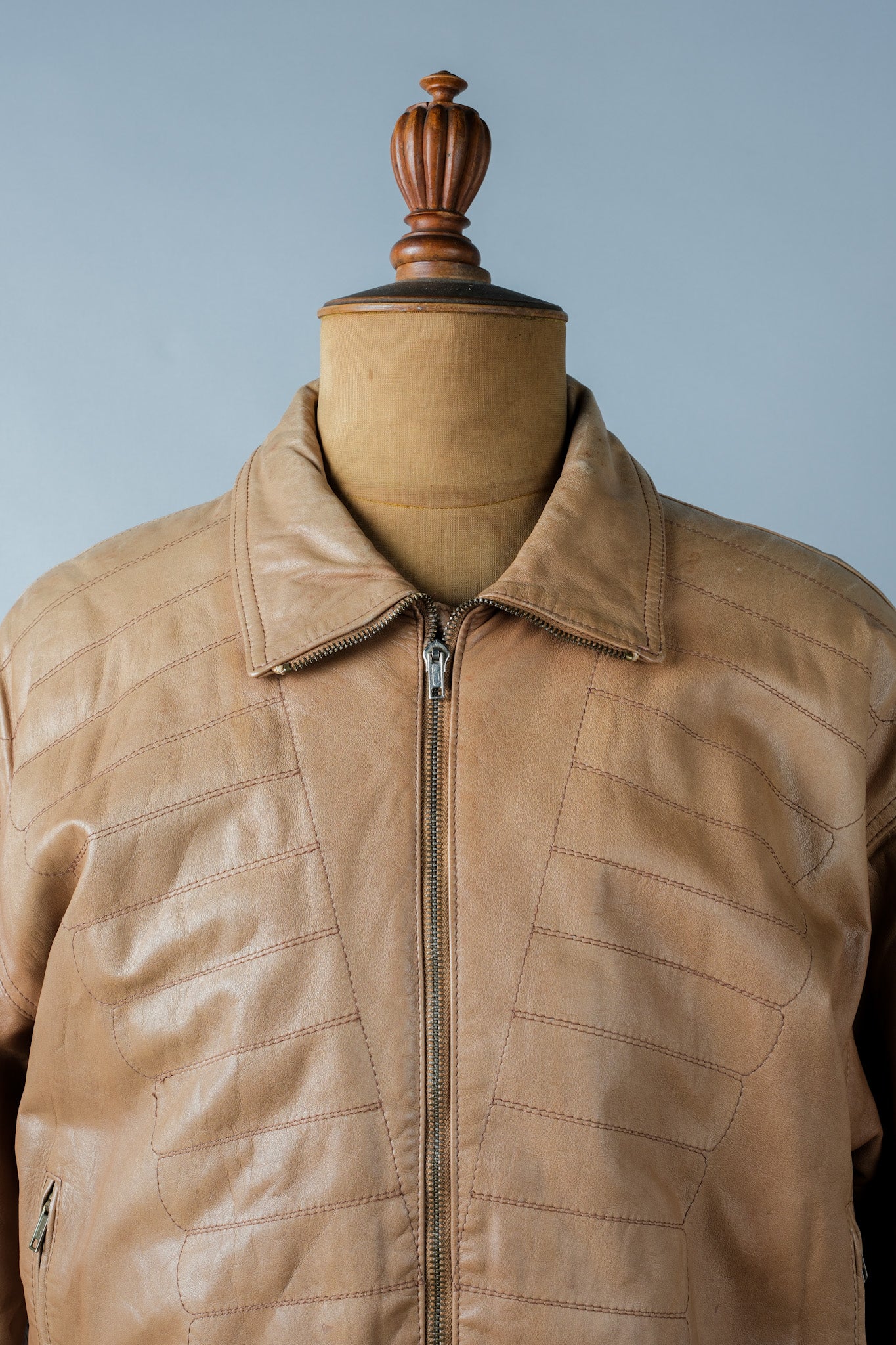 [~ 80's] Old Giorgio Armani Zip Up Leather Jacket Taille.46