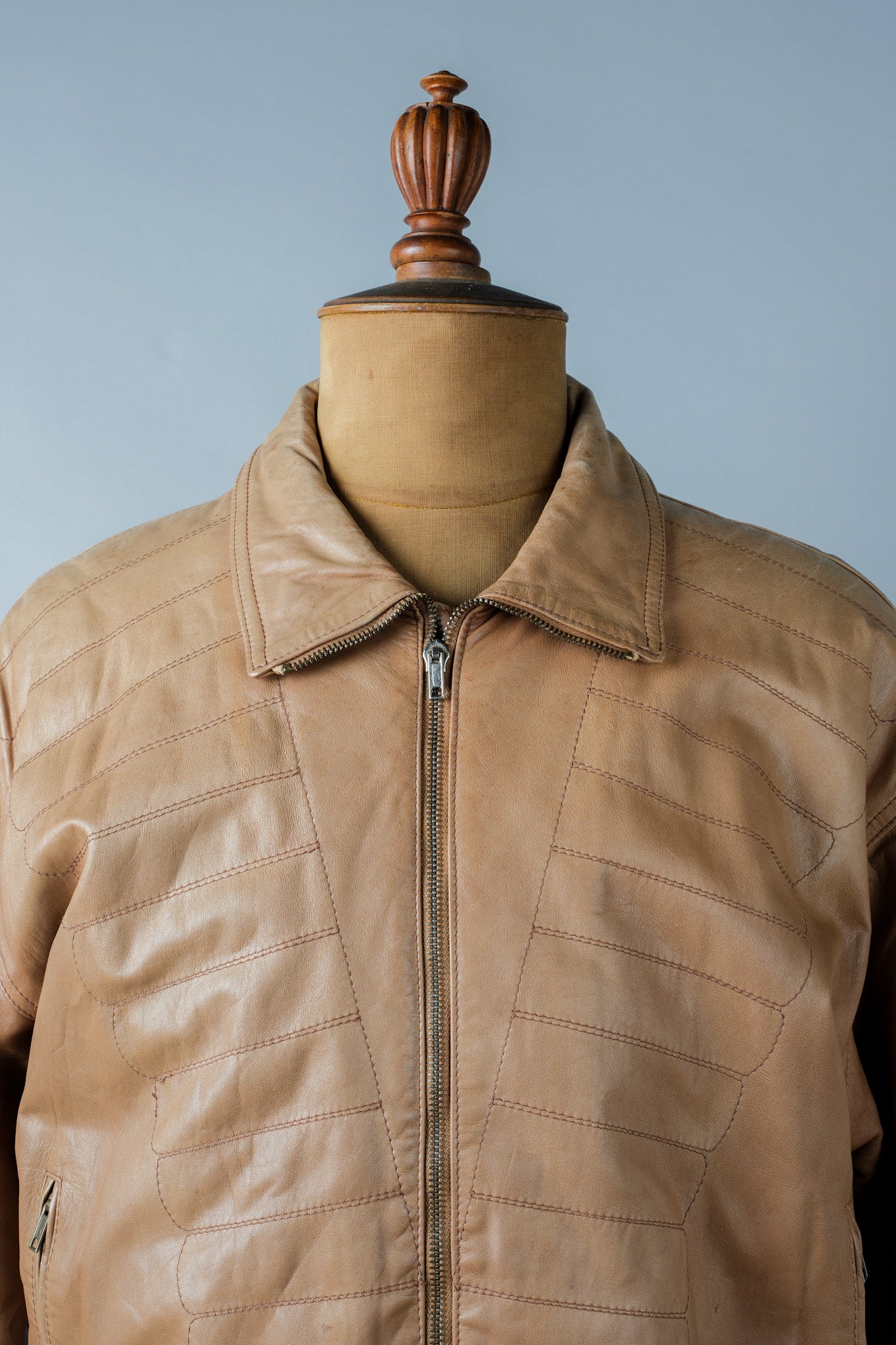 ［~80's］Old GIORGIO ARMANI Zip Up Leather Jacket Size.46
