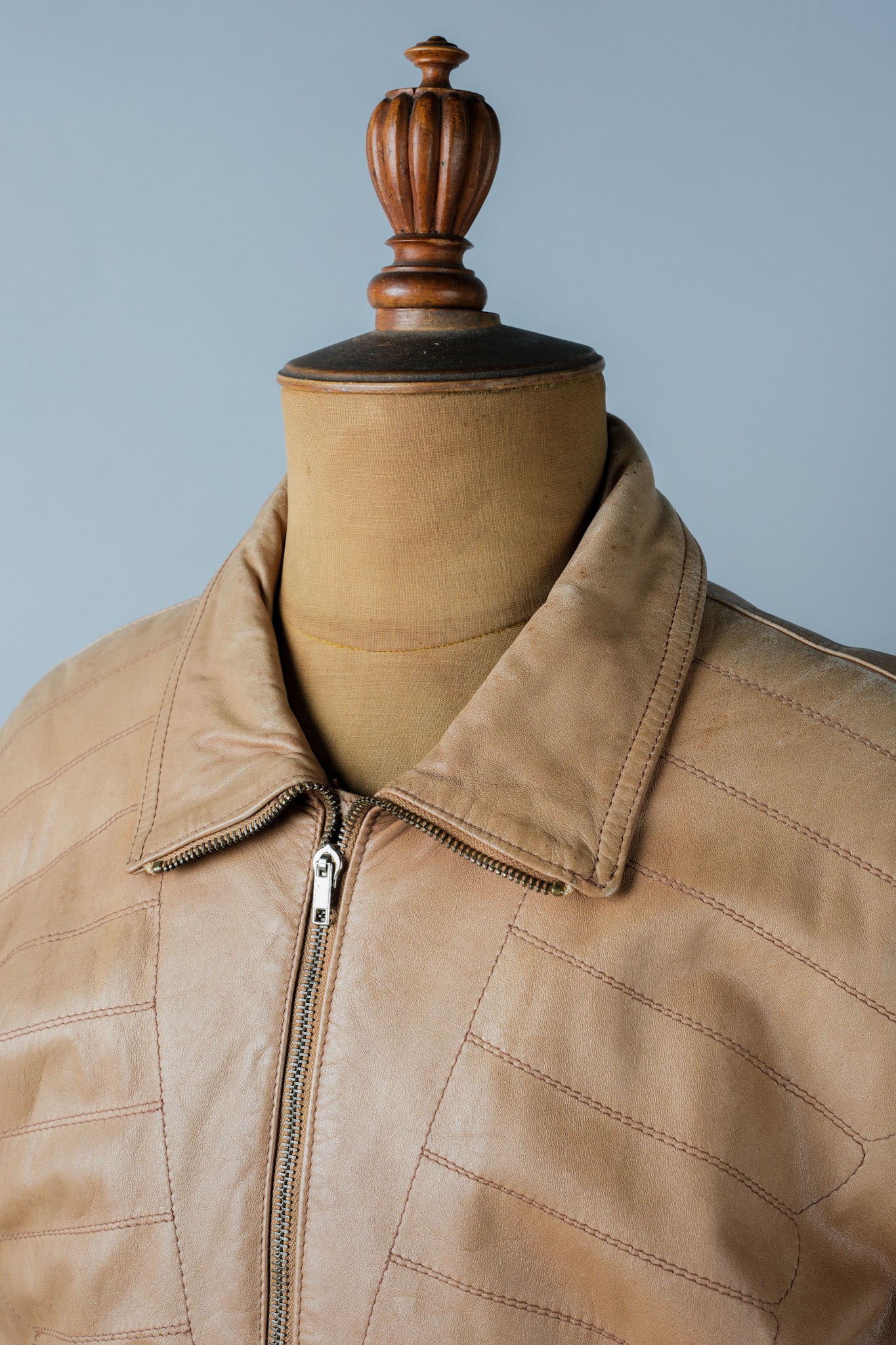 [~ 80's] OLD GIORGIO ARMANI Zip Up Leather Jacket Size.46