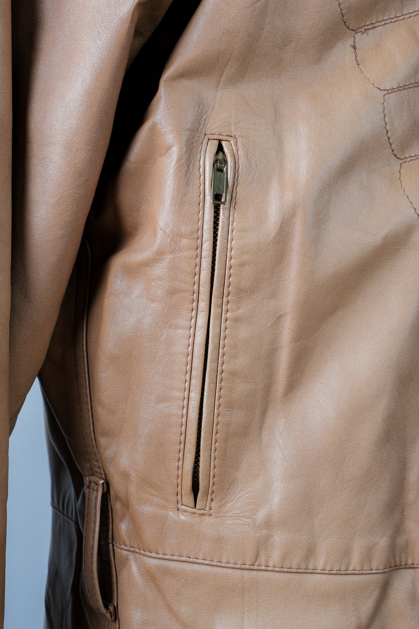 ［~80's］Old GIORGIO ARMANI Zip Up Leather Jacket Size.46