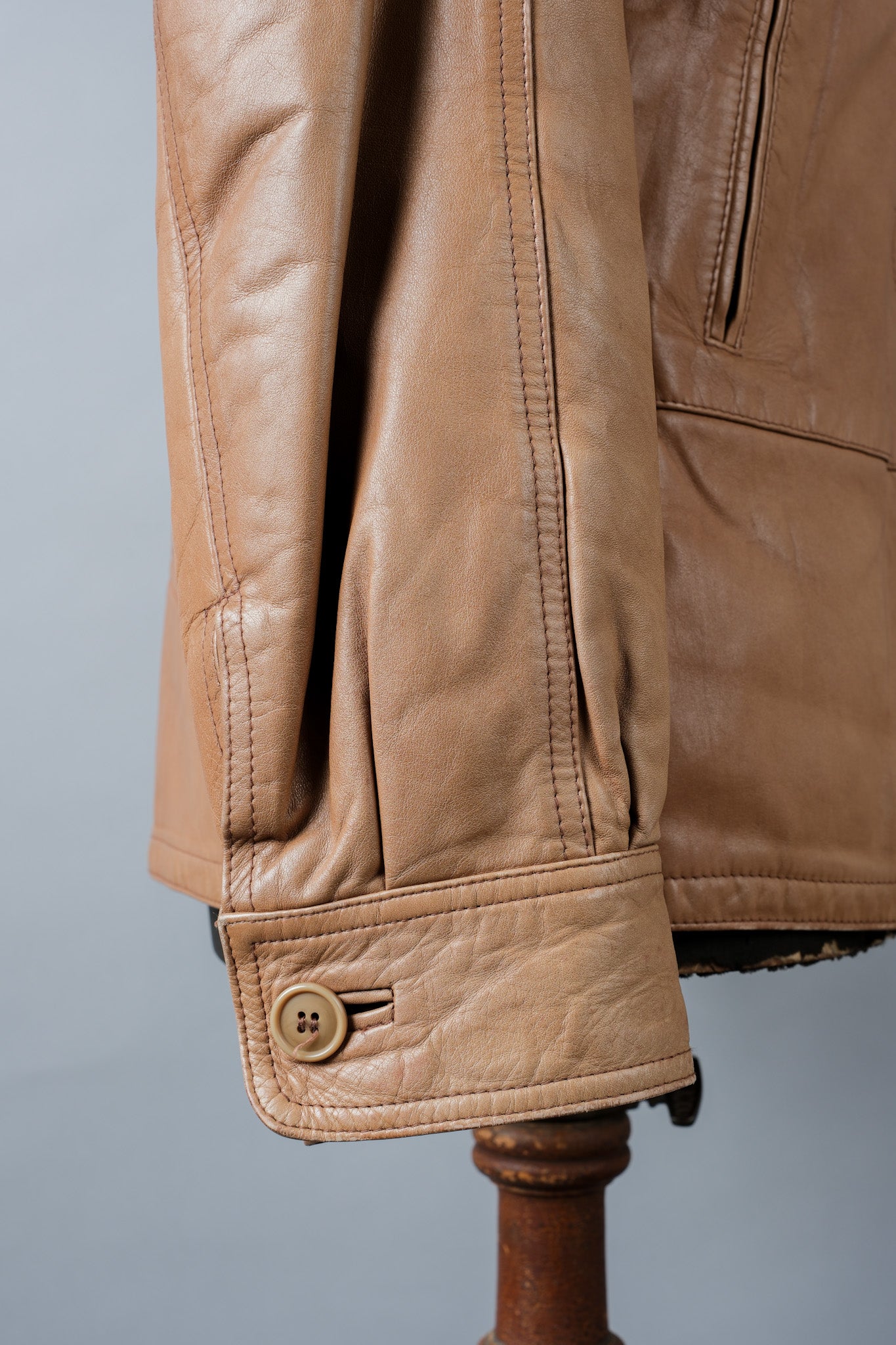［~80's］Old GIORGIO ARMANI Zip Up Leather Jacket Size.46