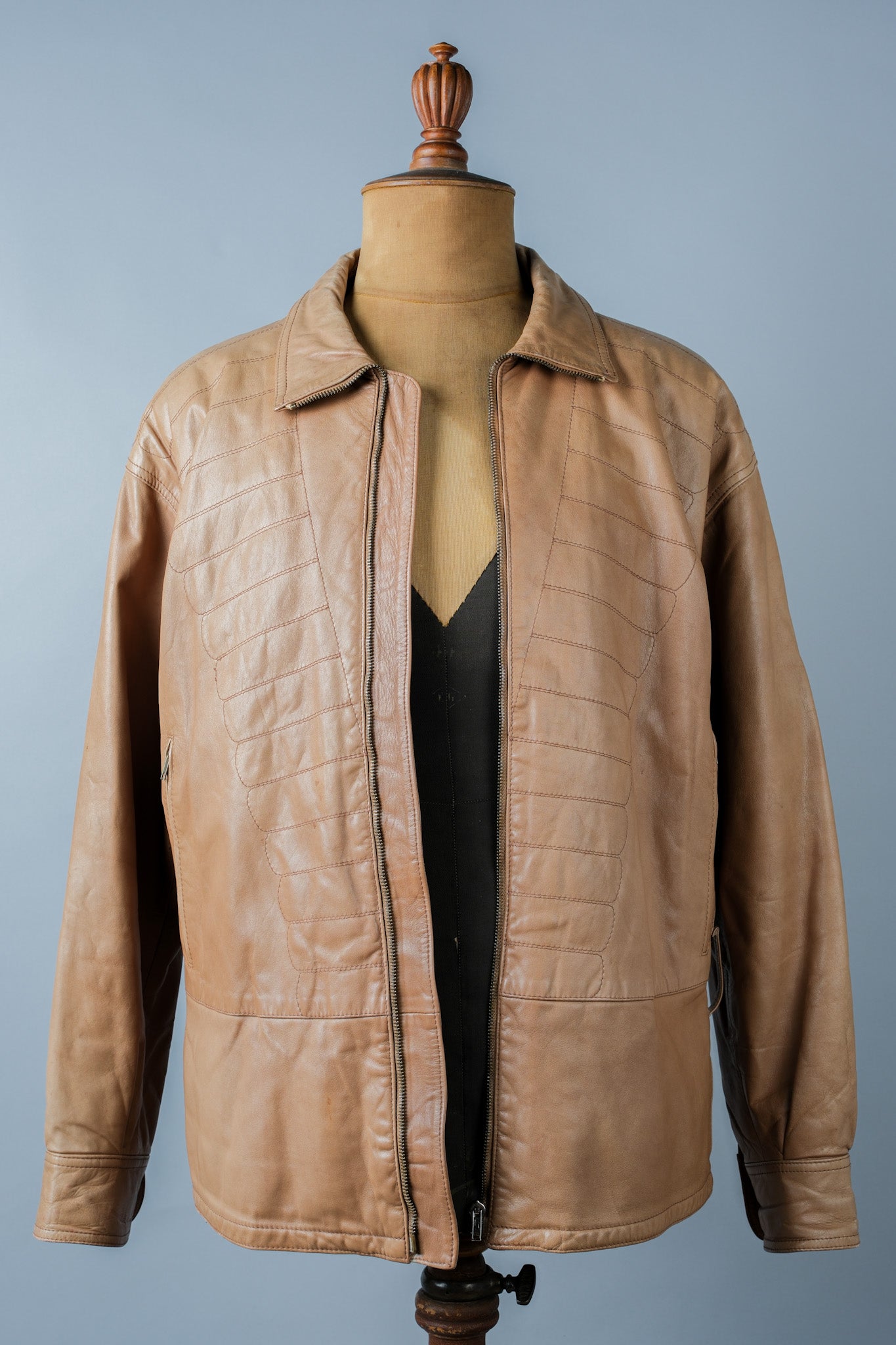 ［~80's］Old GIORGIO ARMANI Zip Up Leather Jacket Size.46