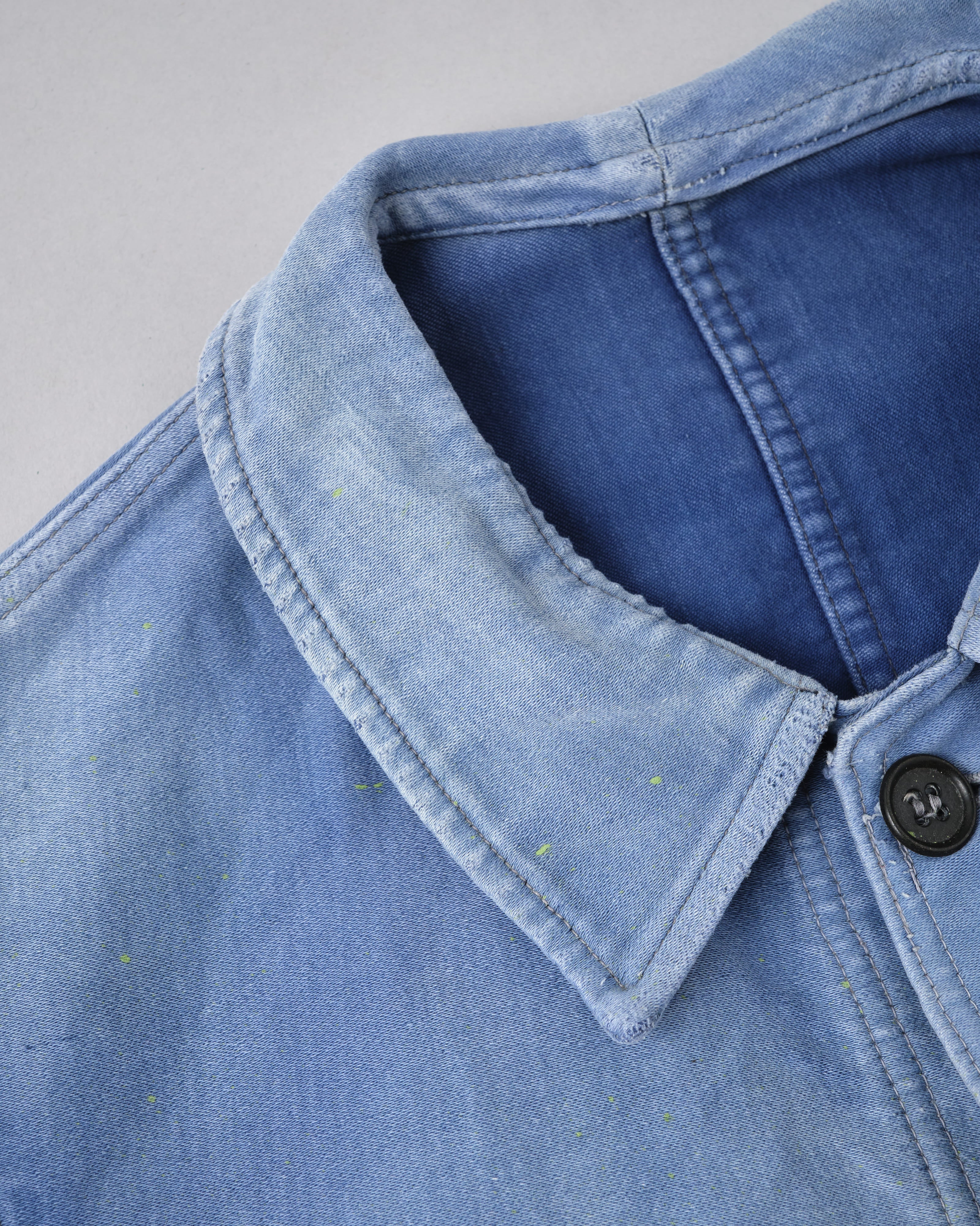 [~ 40's] Veste de travail de moleskin bleu vintage française "Adolphe Lafont"