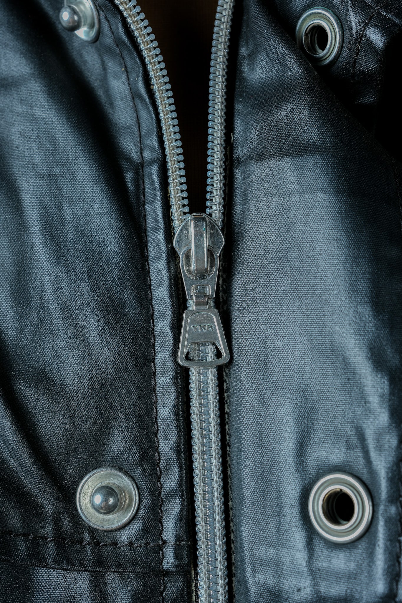 ［~90’s］Old ARMANI JEANS Black Cotton Resina Belted Jacket Size.54